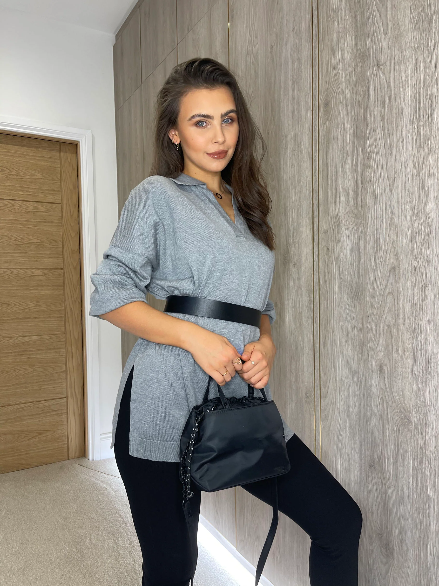 Grey Rugby Style Top in Grey Marl - Image 3
