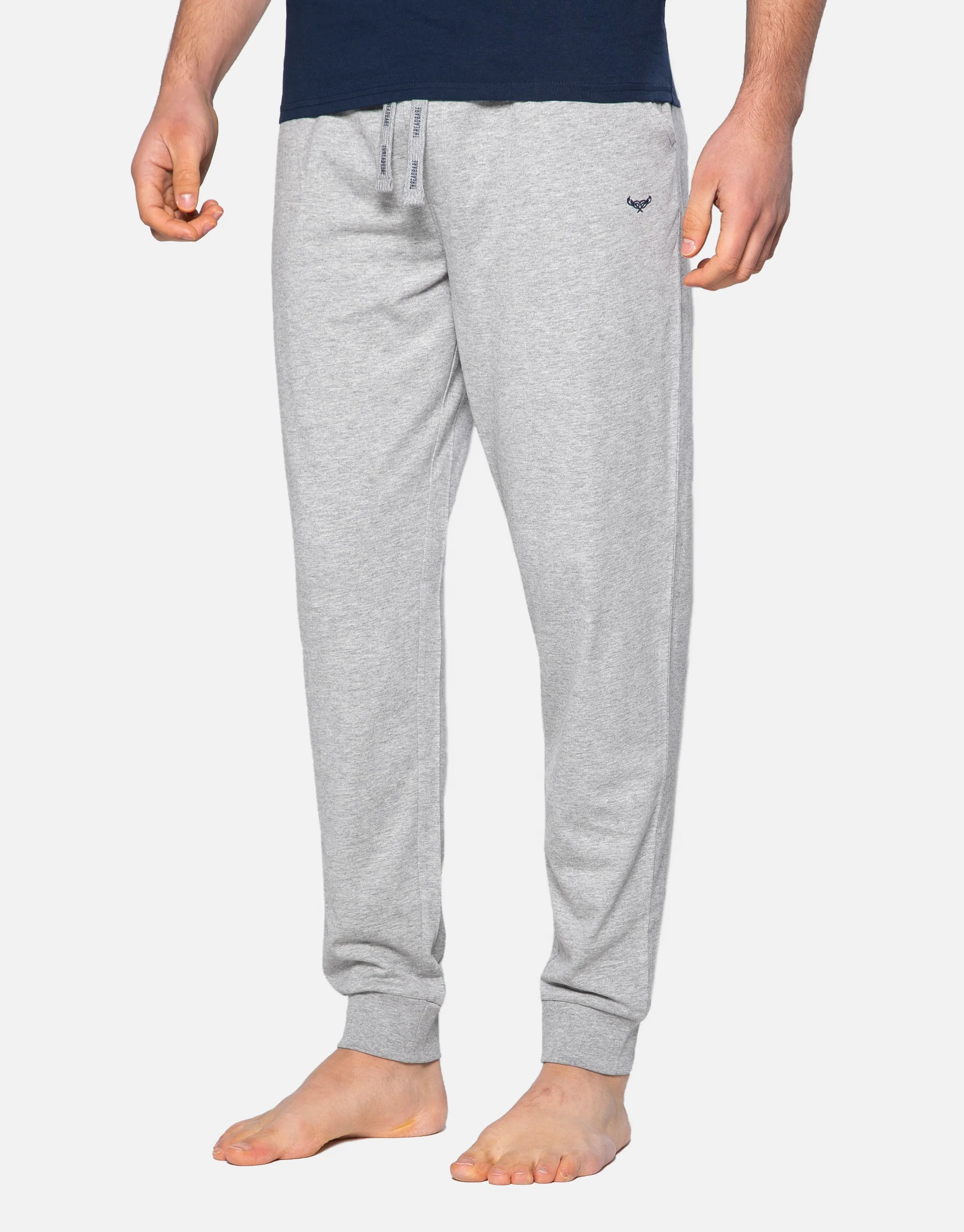 2 Pack Navy & Grey Loungewear Joggers in Navy & Grey Marl - Image 2