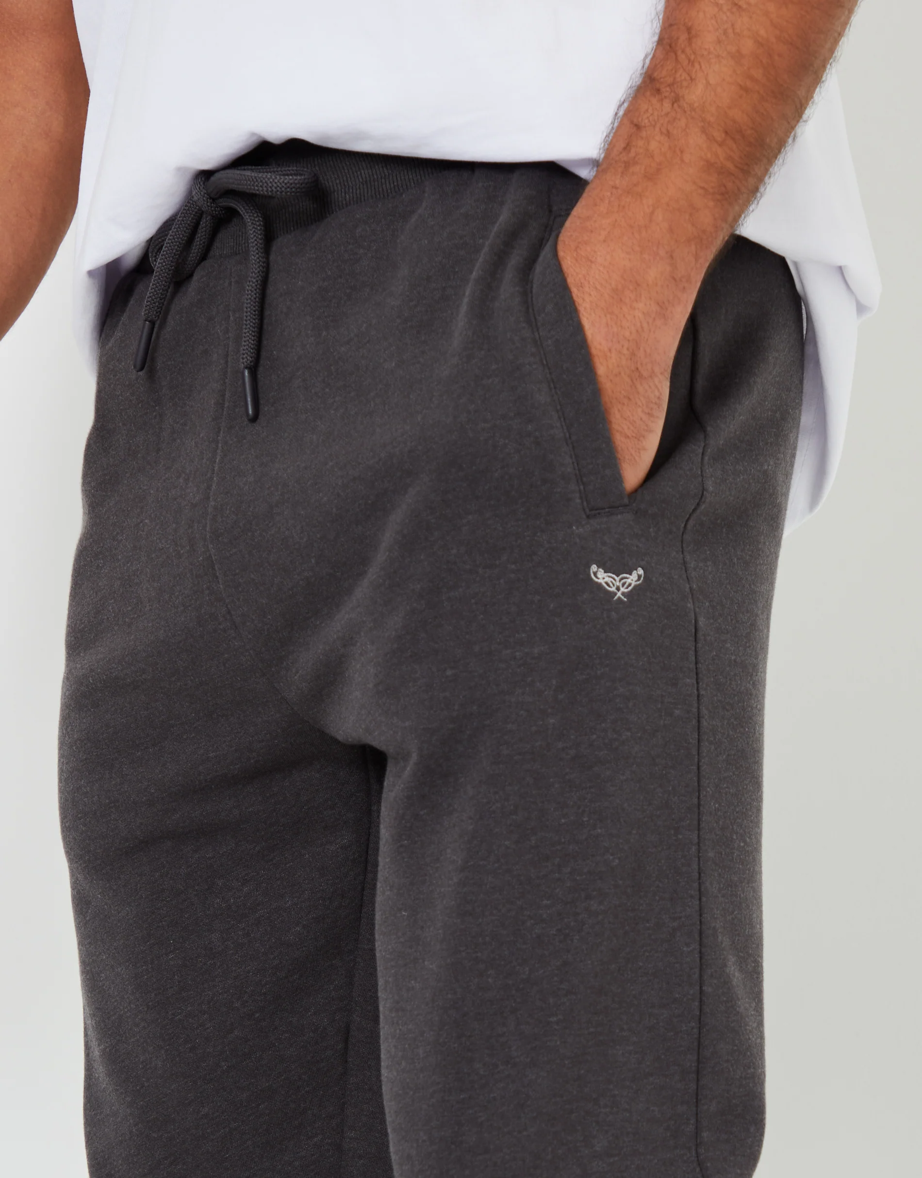 2 Pack Regular Fit Joggers in Black & Charcoal Marl - Image 8