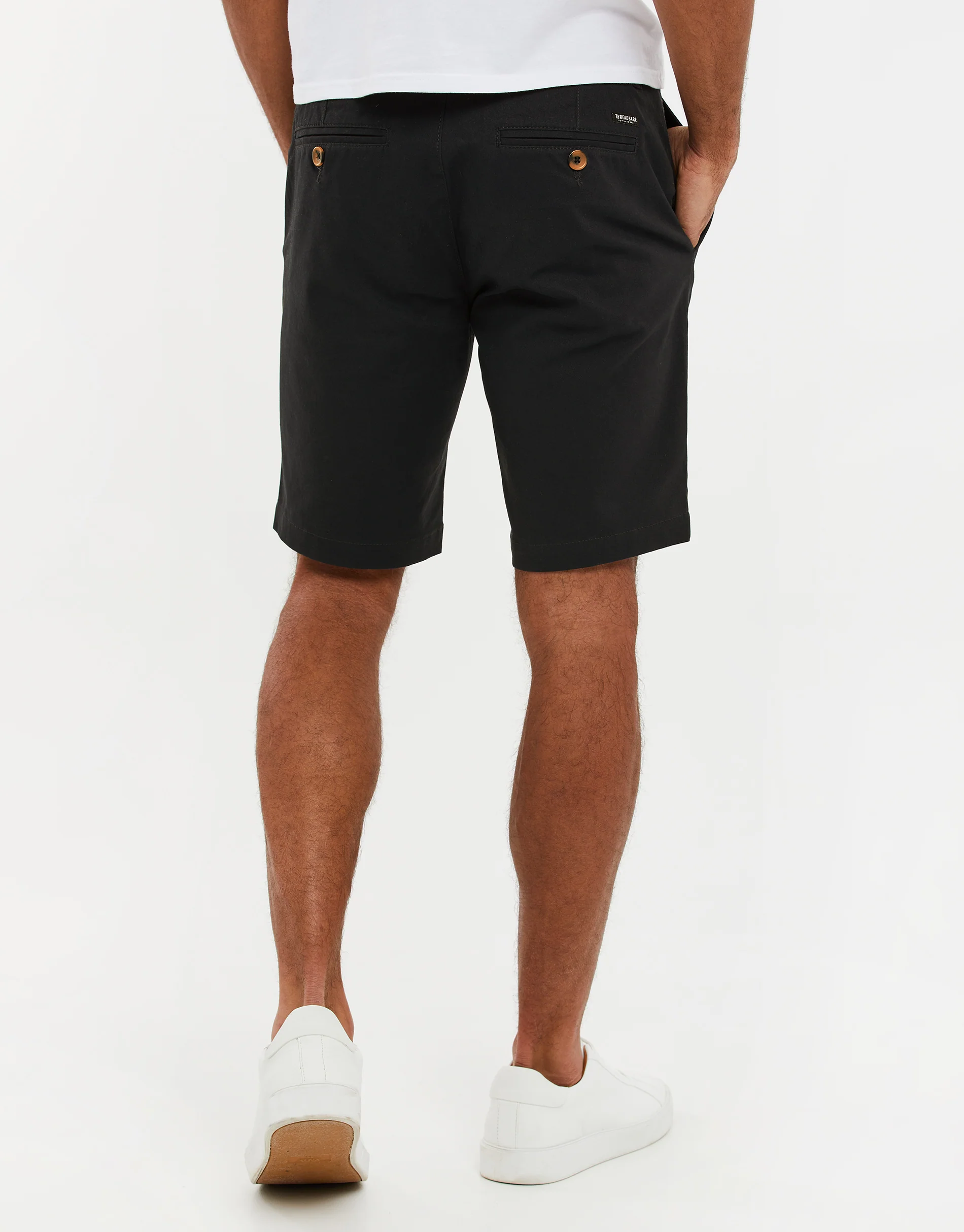Slim Fit Chino Shorts in Black - Image 3