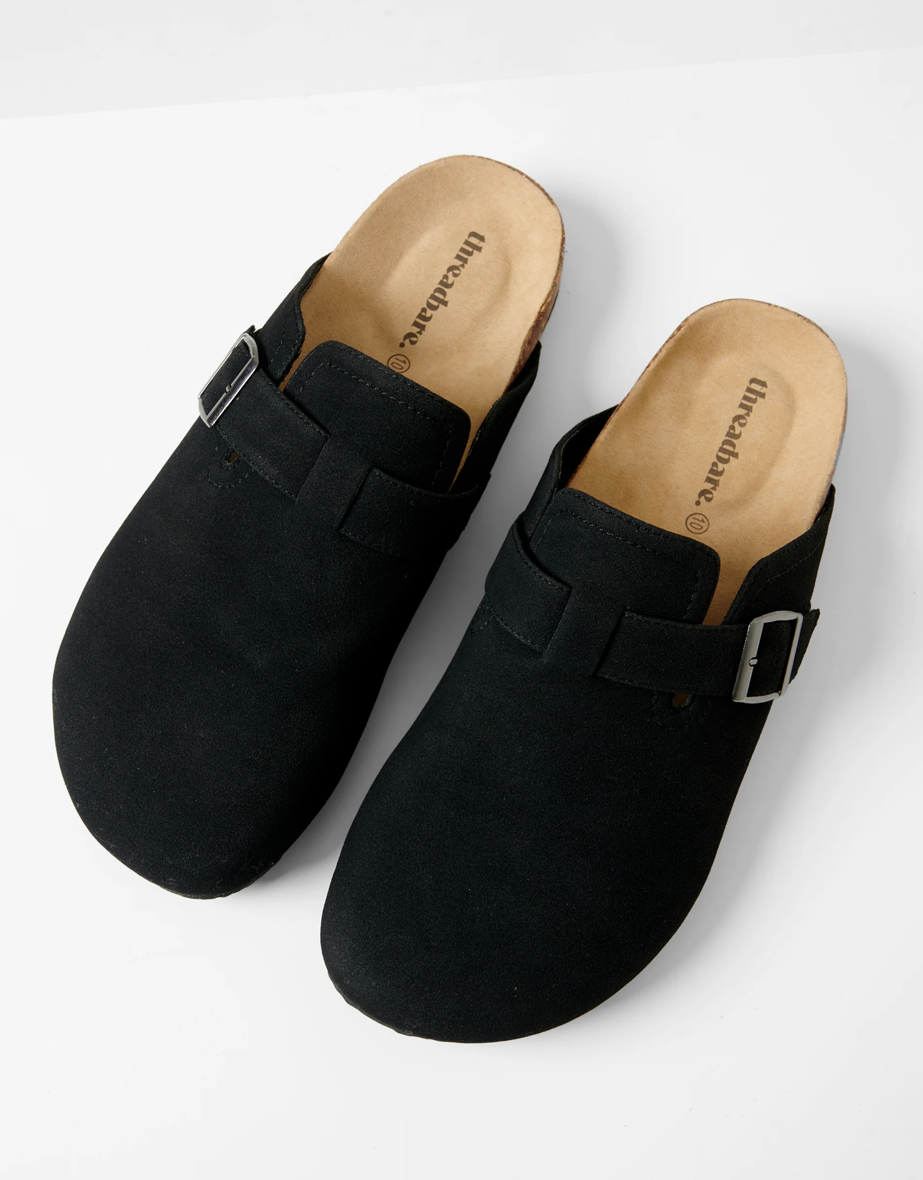 Faux Suede Mule Sandals in Black - Image 6