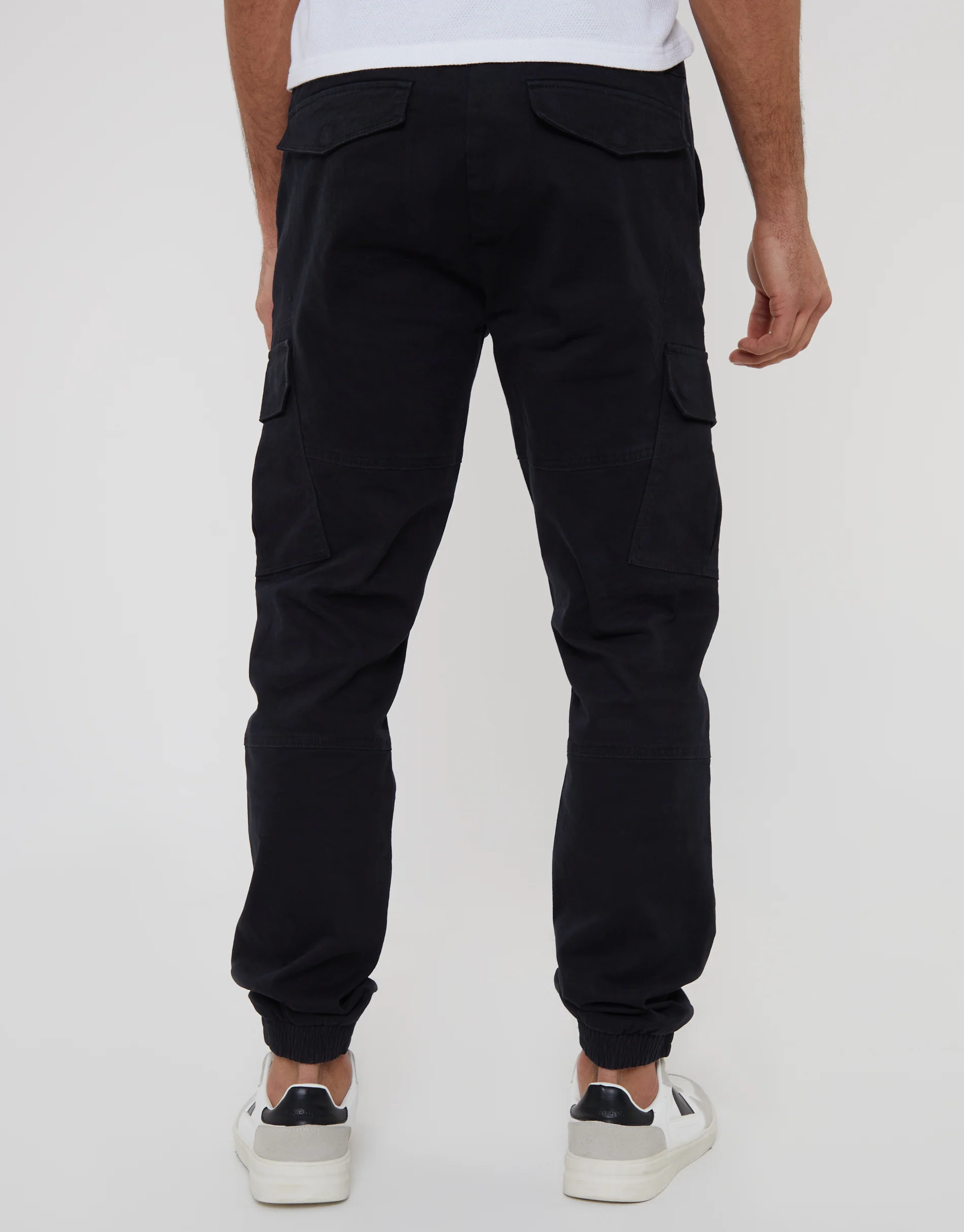 Jogger Style Cargo Trousers in Black - Image 3