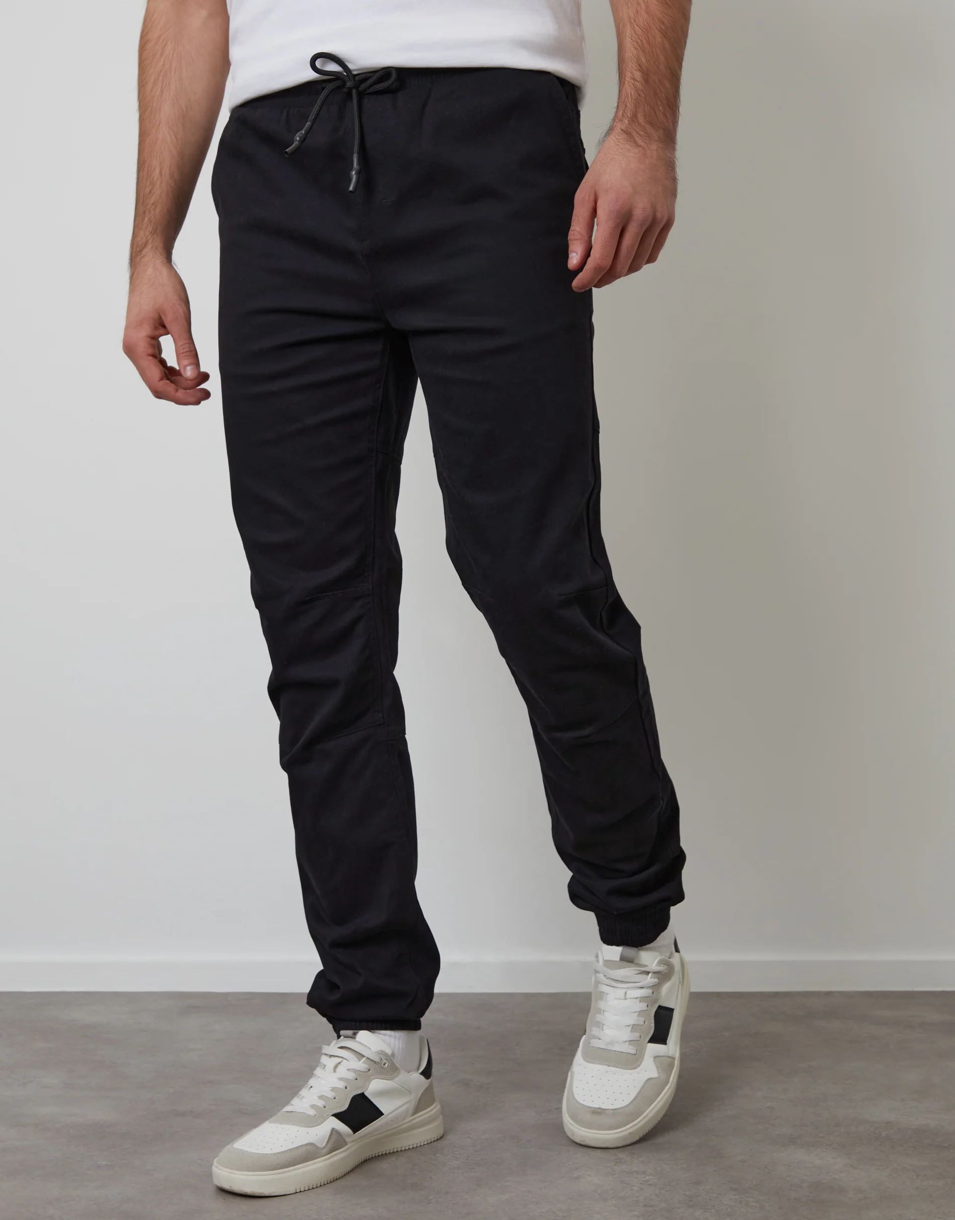 Jogger Style Drawcord Trousers in Black - Image 2