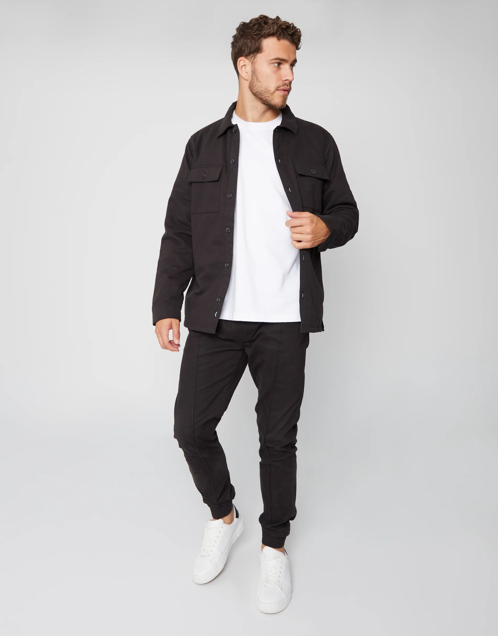 Lightweight Shacket in Black - Image 4