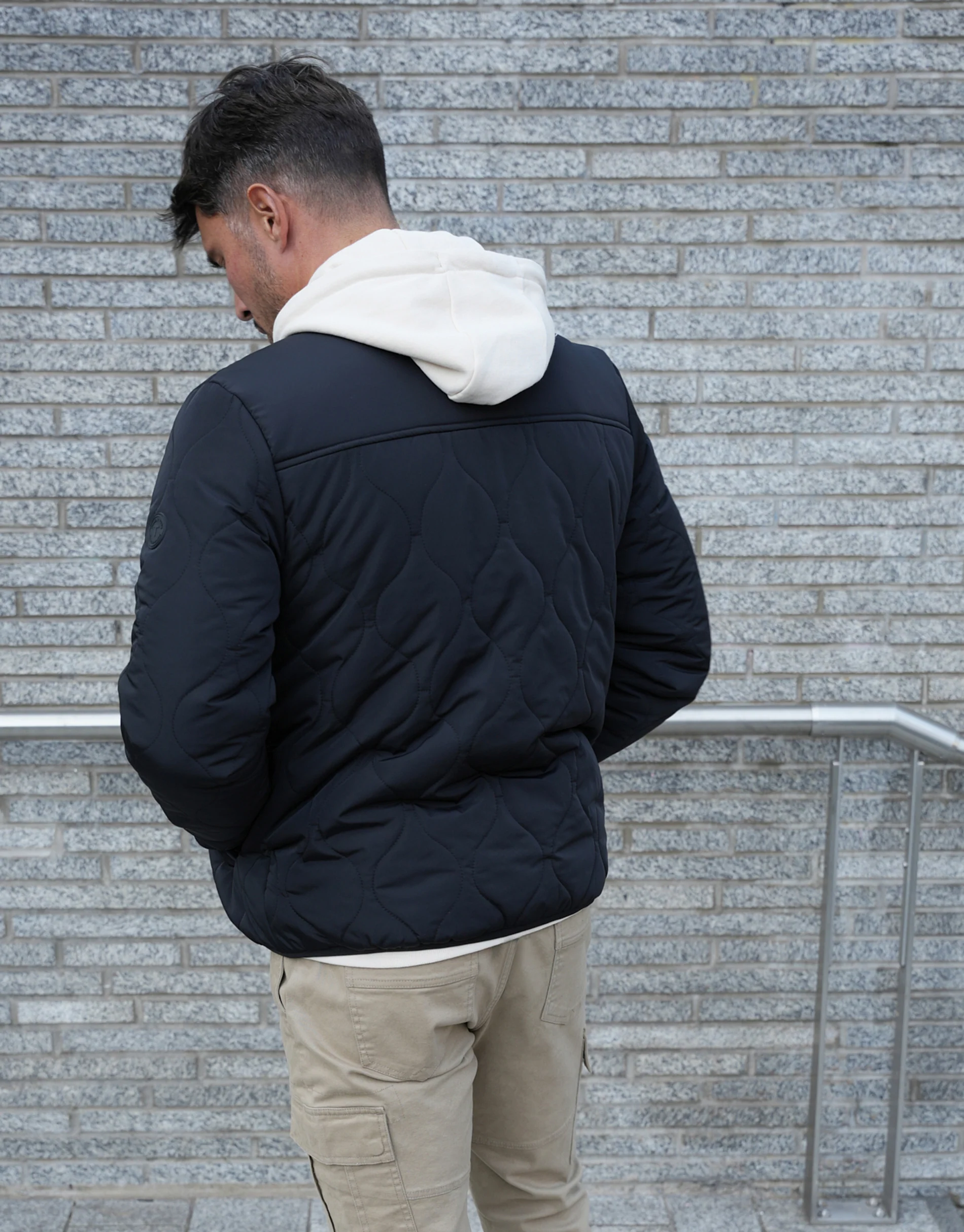 Onion Quilted Bomber Jacket in Black - Image 2
