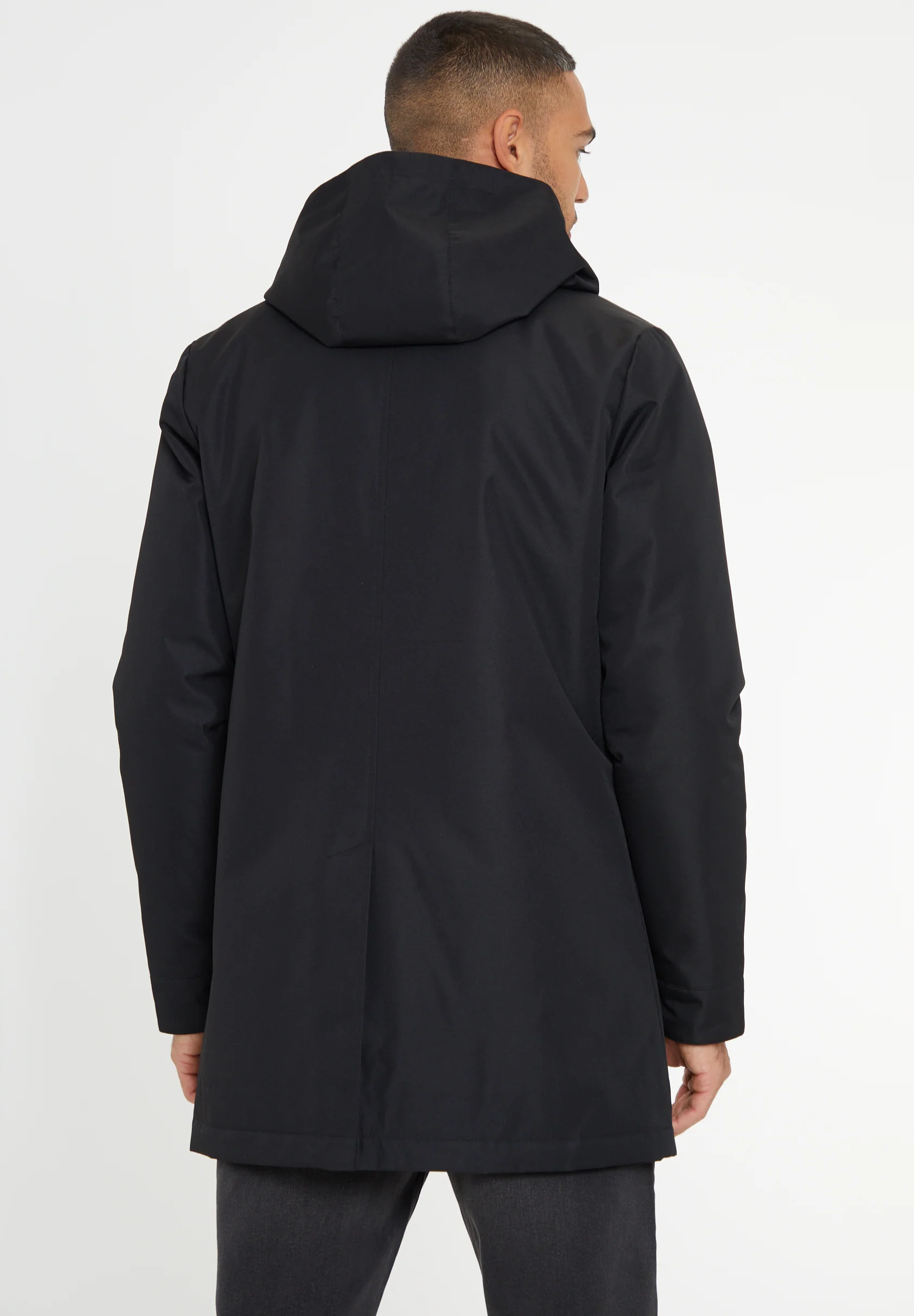 Showerproof 2-in-1 Mac with Concealed Hood in Black - Image 2
