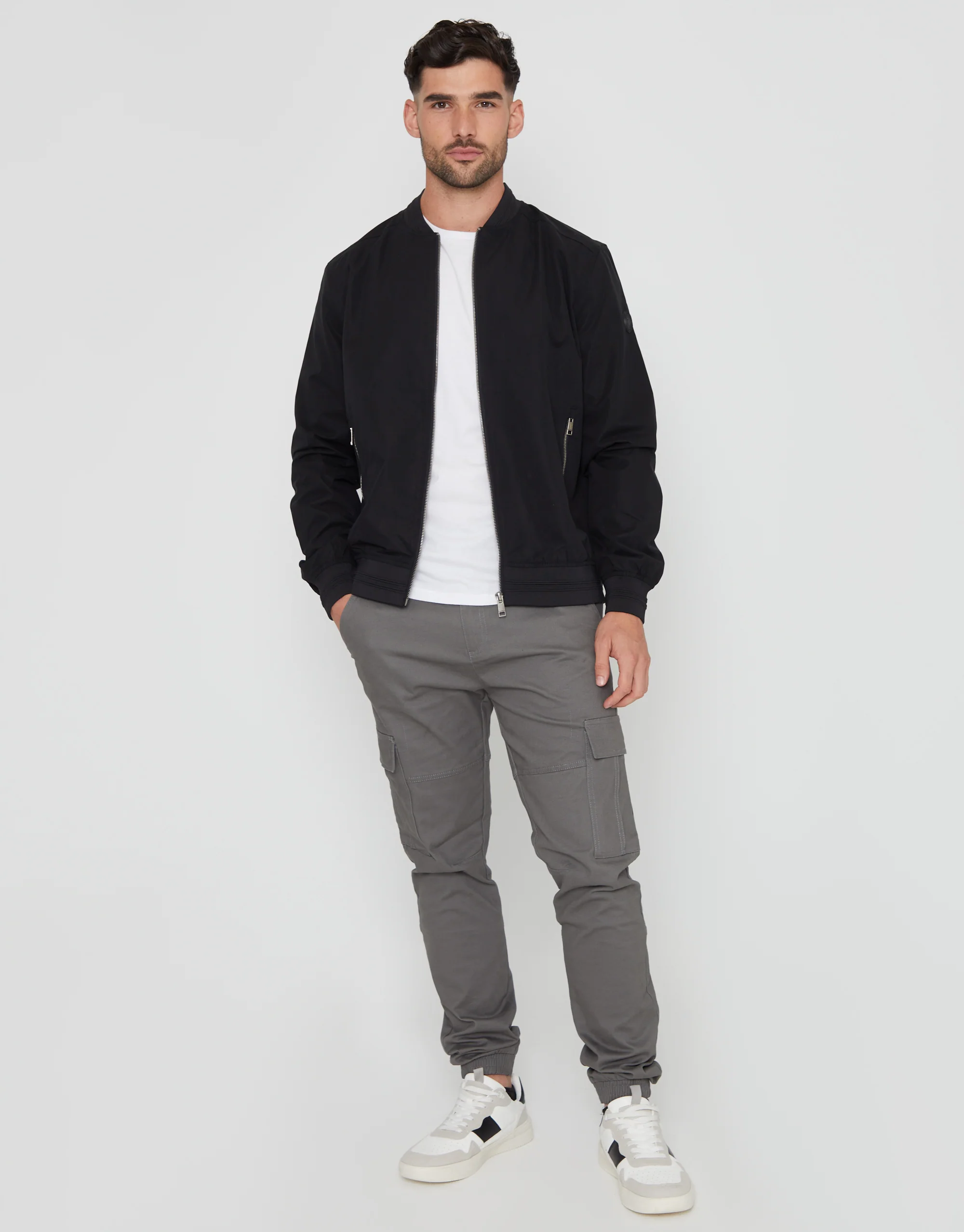 Showerproof Classic Bomber Jacket in Black - Image 3