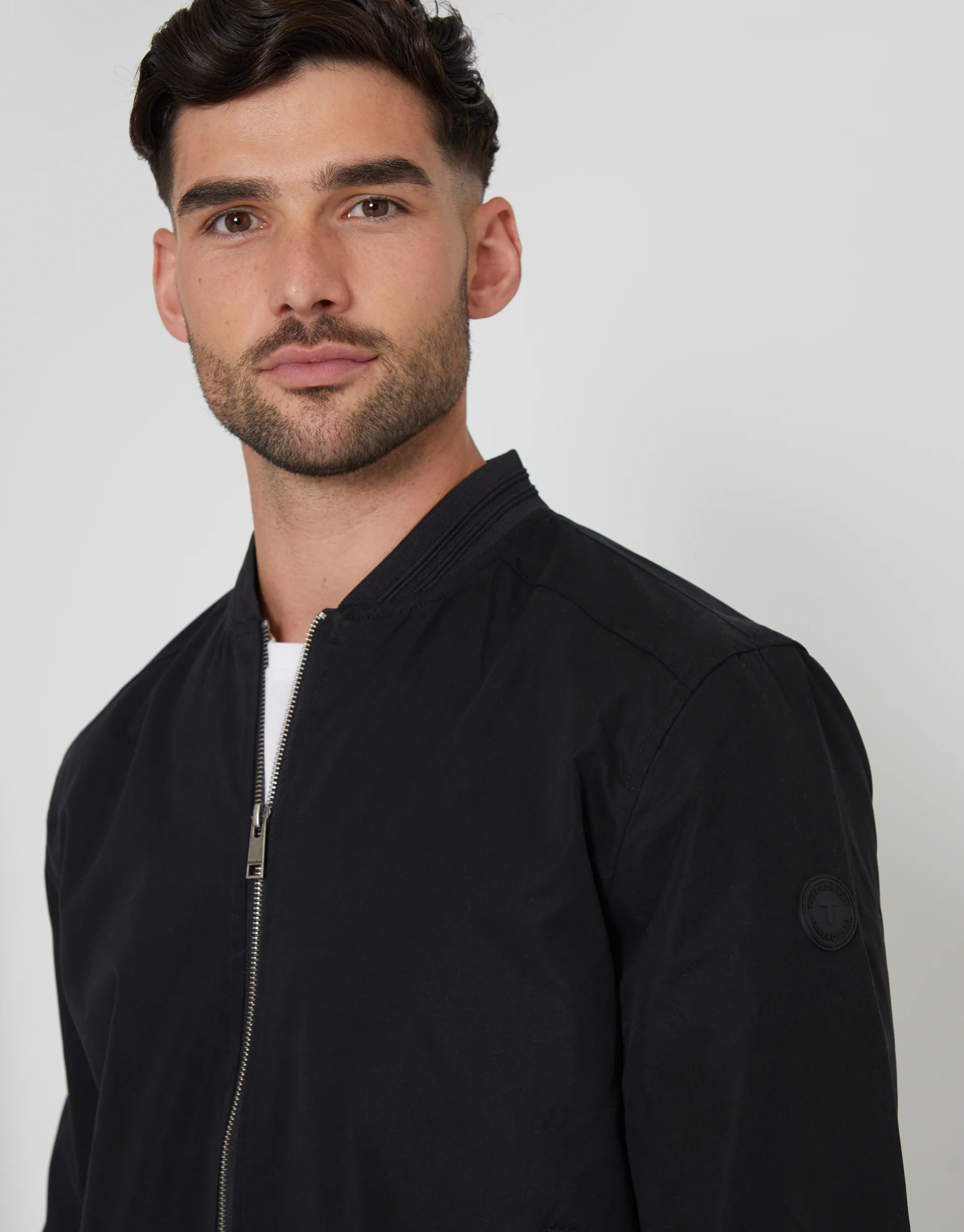 Showerproof Classic Bomber Jacket in Black - Image 4