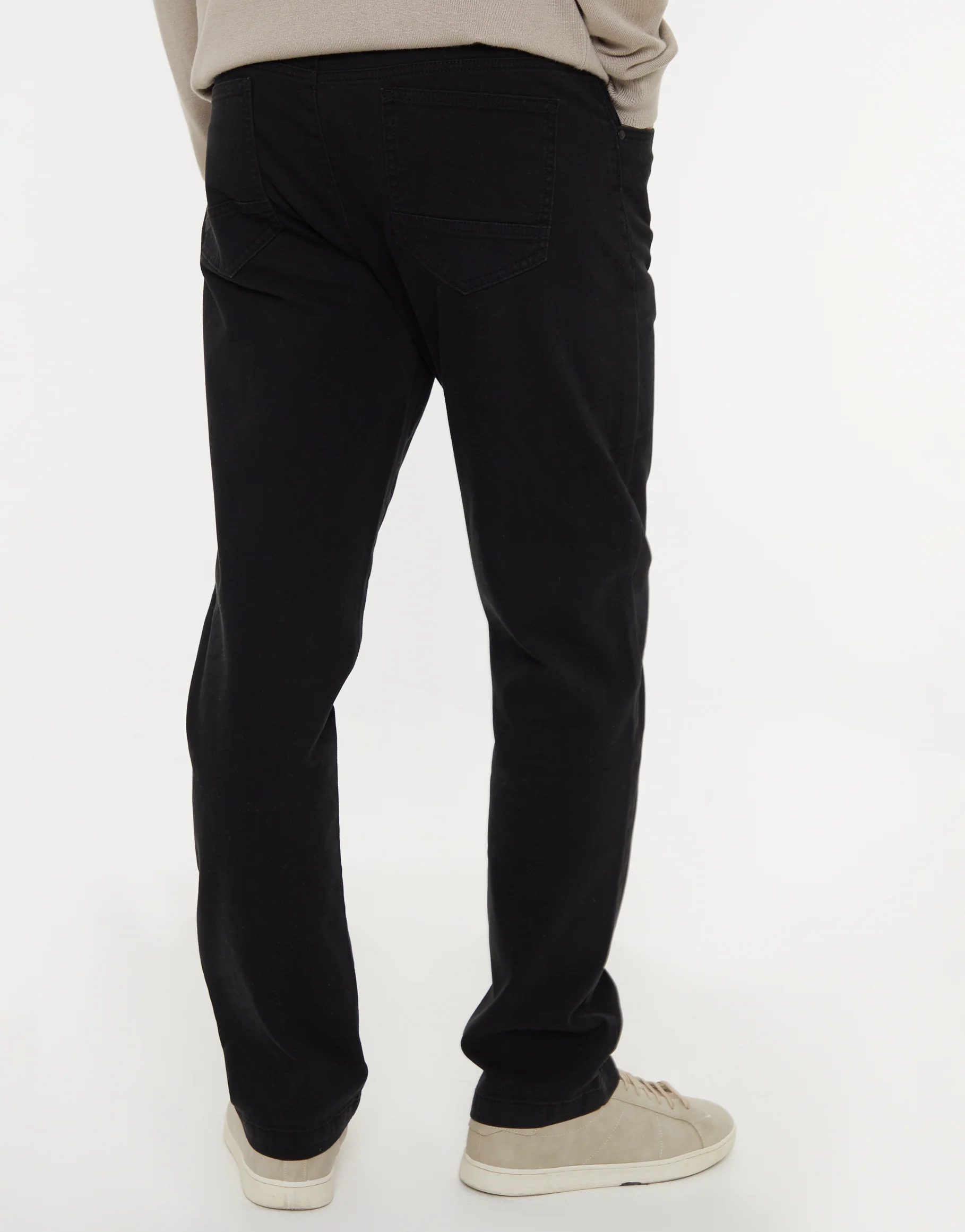 Straight Leg Canvas Trousers in Black - Image 3