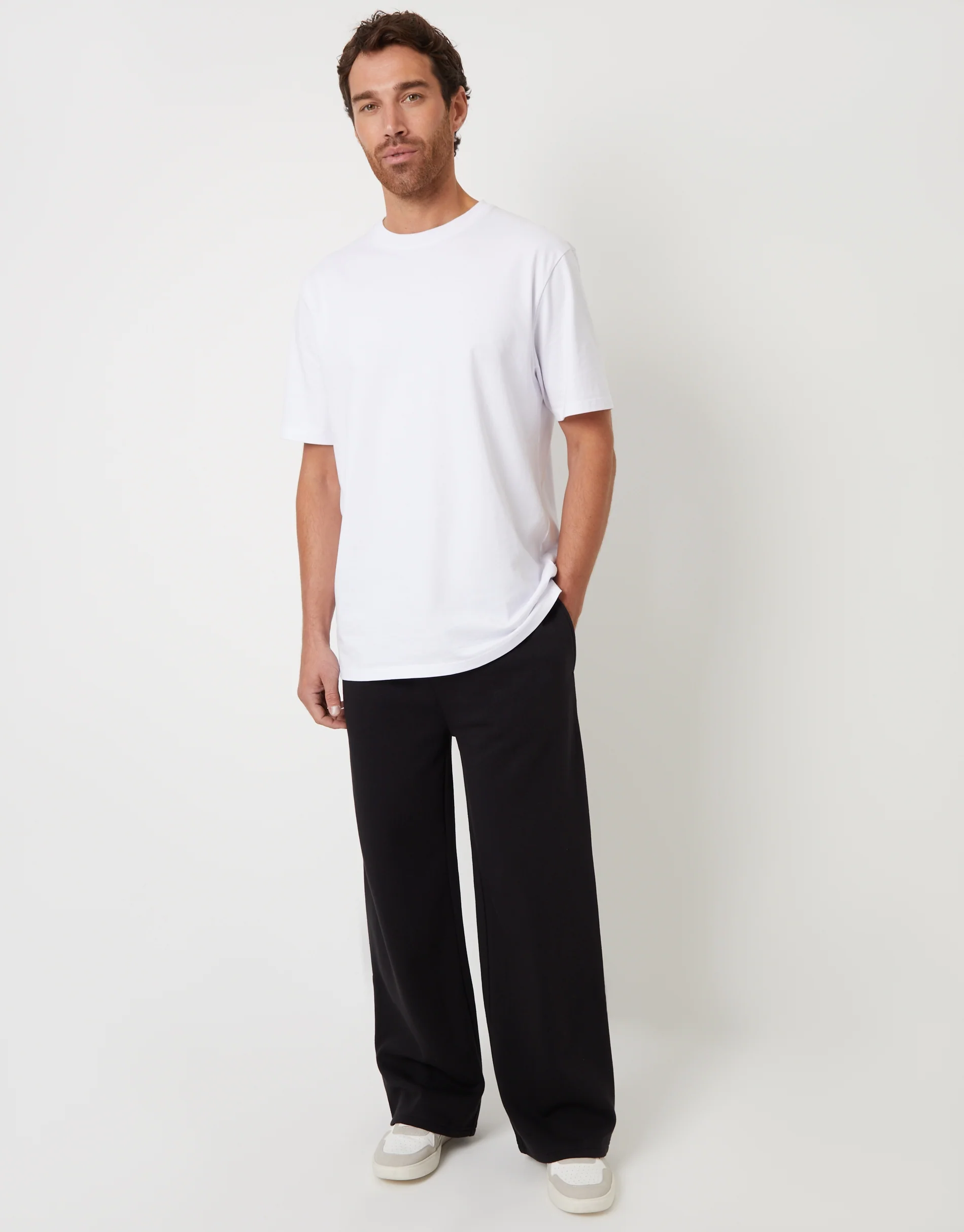 Wide Leg Joggers in Black