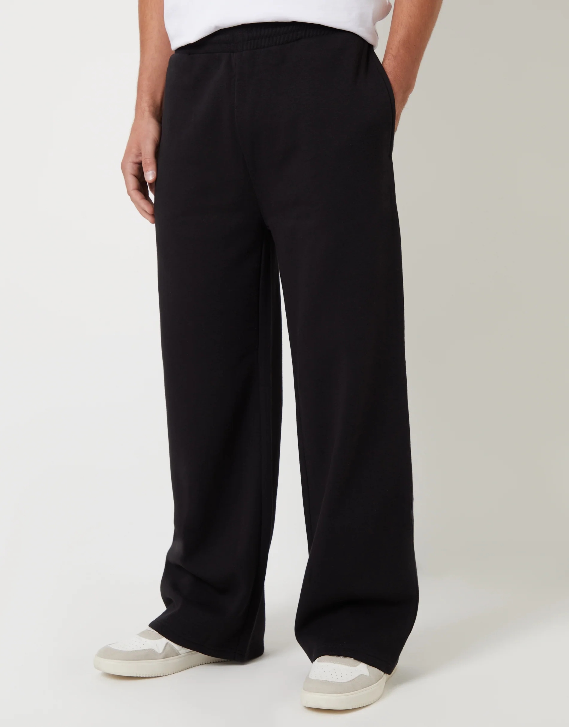 Wide Leg Joggers in Black - Image 2