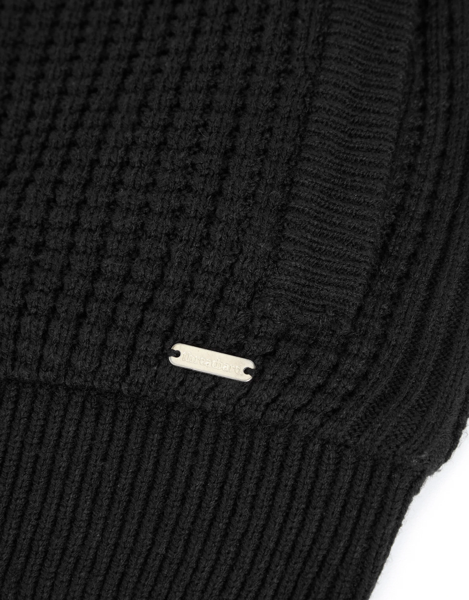 Zip Up Microfleece Lined Cardigan in Black - Image 6