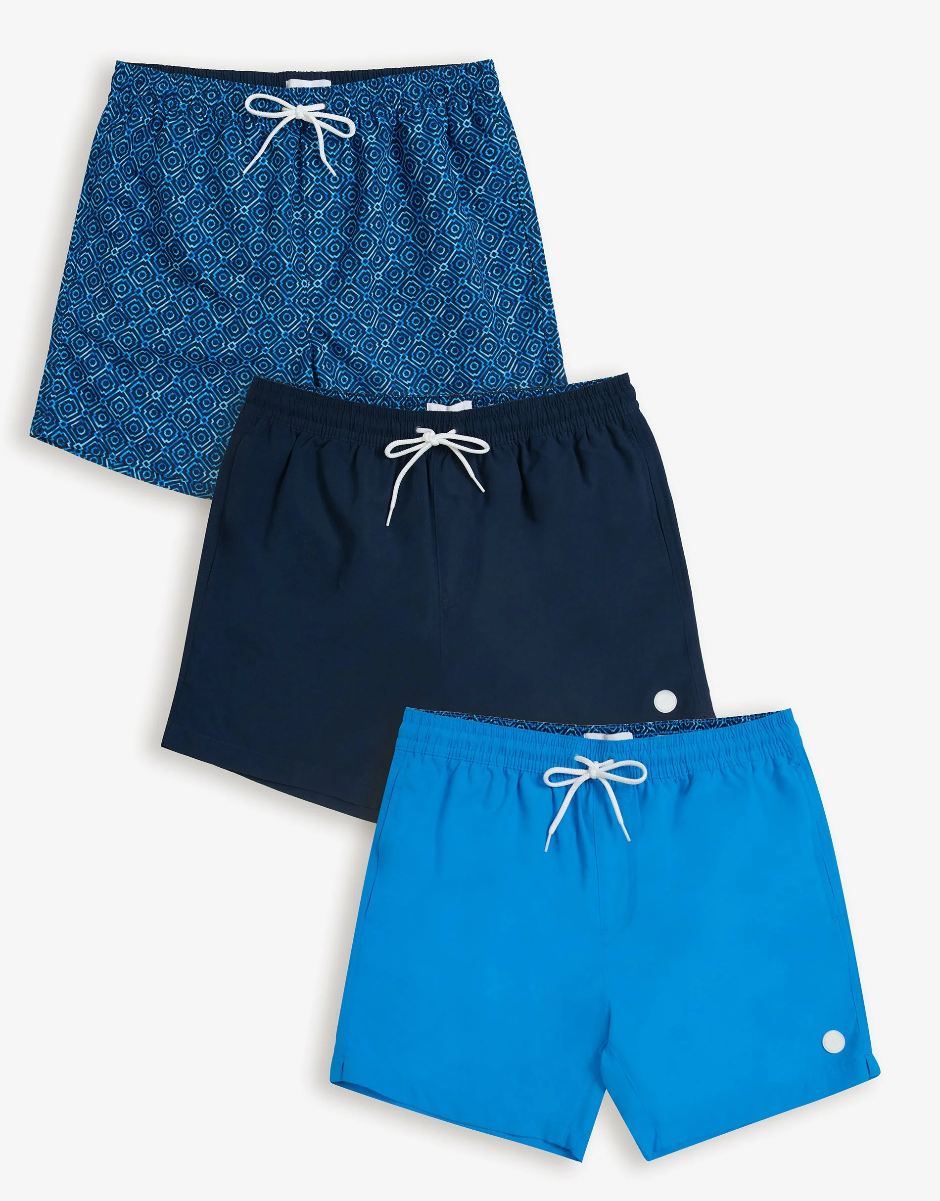3 Pack Mix Swim Shorts in Blue