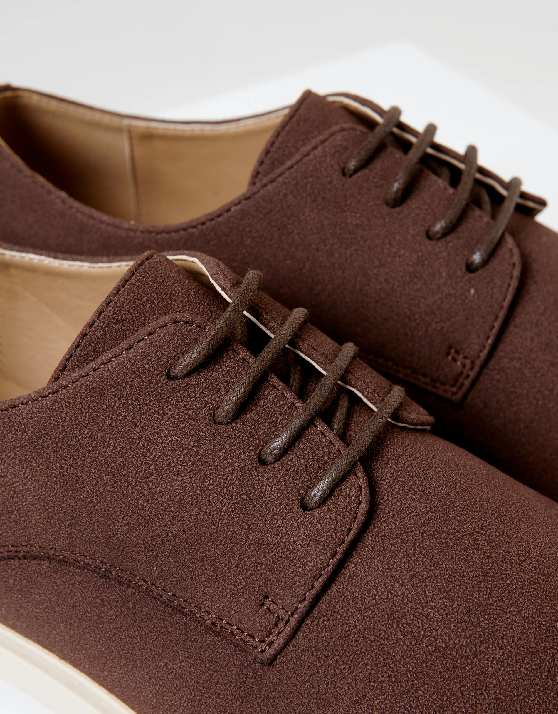 Faux Suede Desert Shoes in Brown - Image 3
