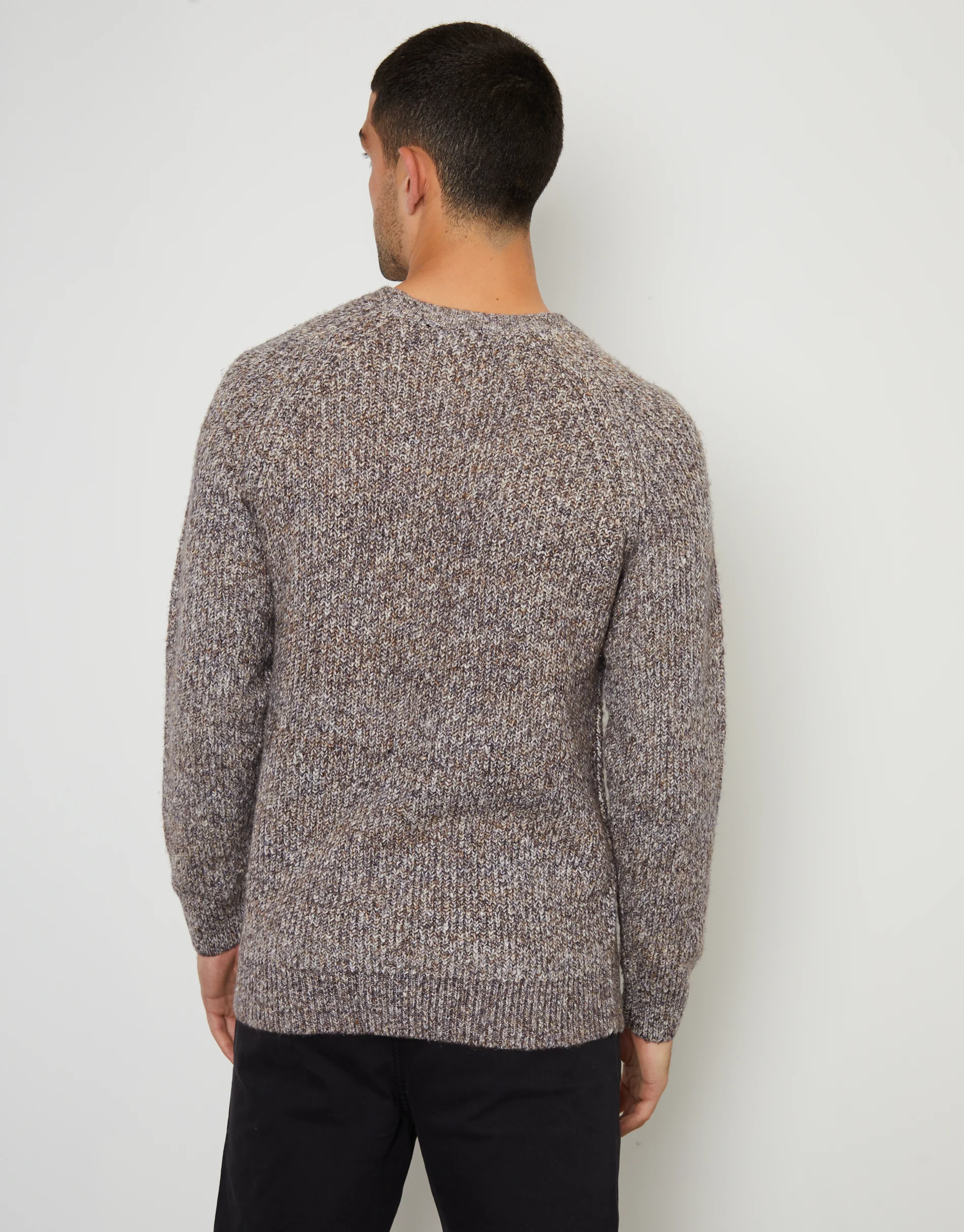 Raglan Sleeve Crew Neck Jumper in Brown - Image 5