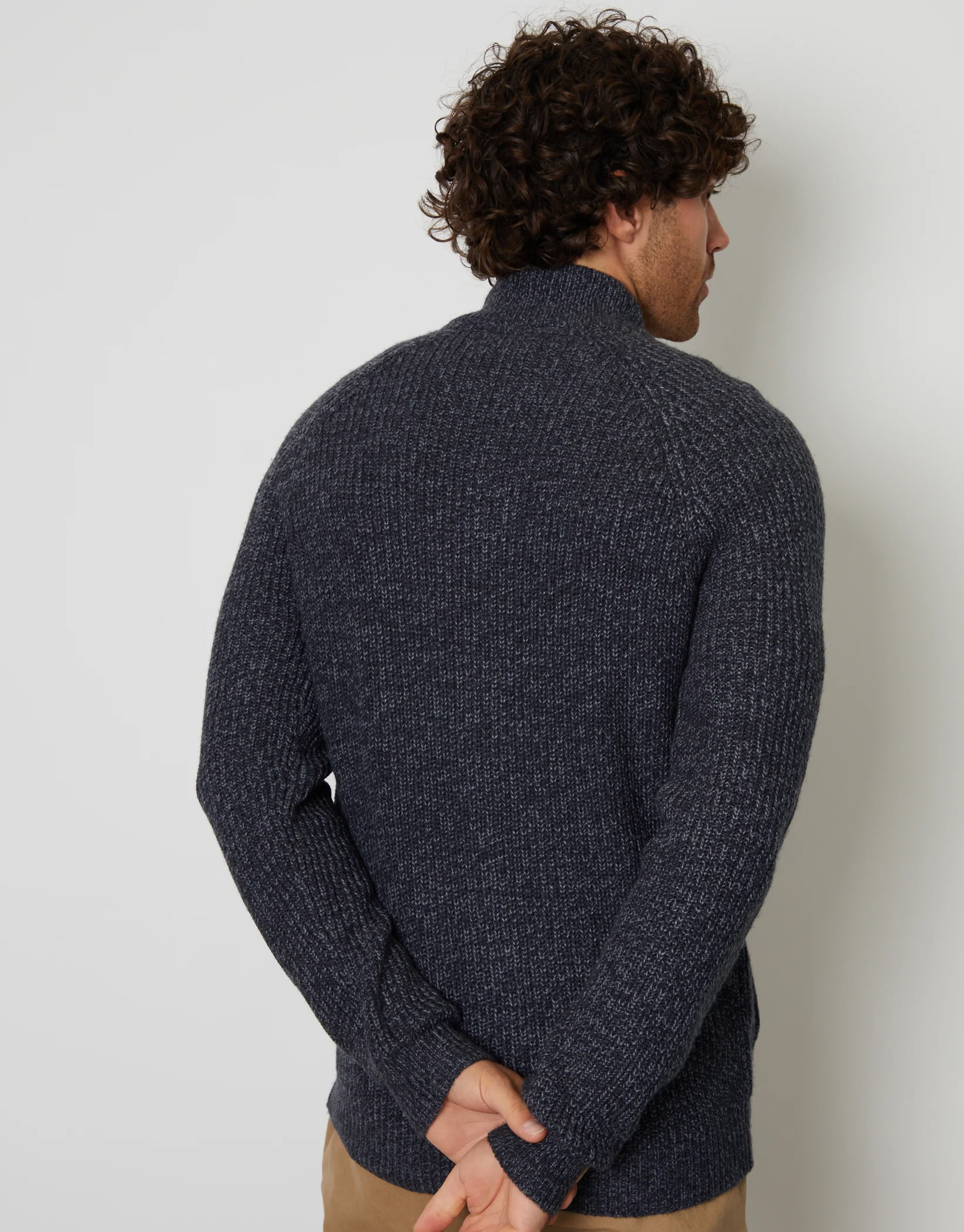 Full-Zip Cardigan in Navy - Image 2