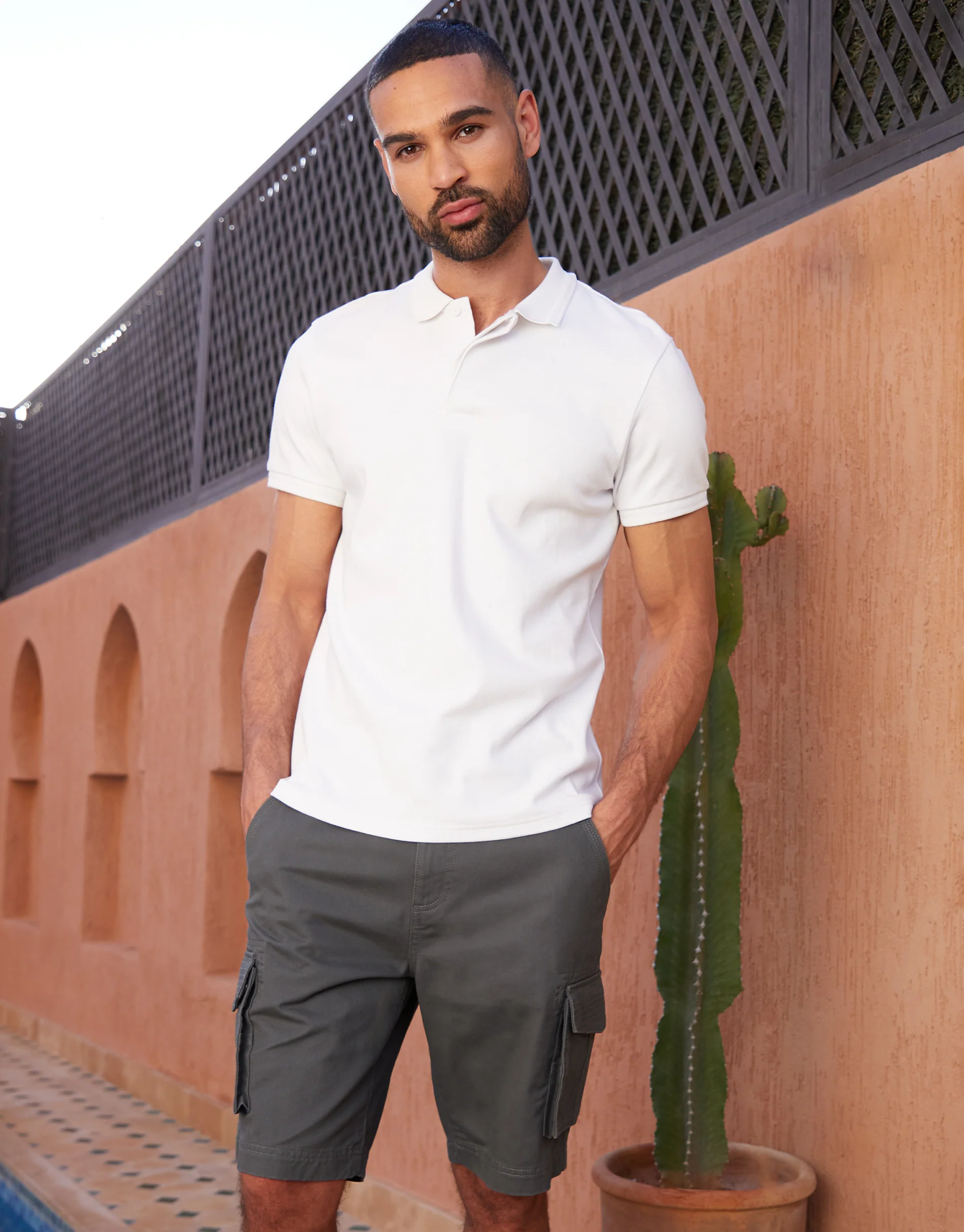 Charcoal Green Cargo Shorts in Dark Charcoal Grey
