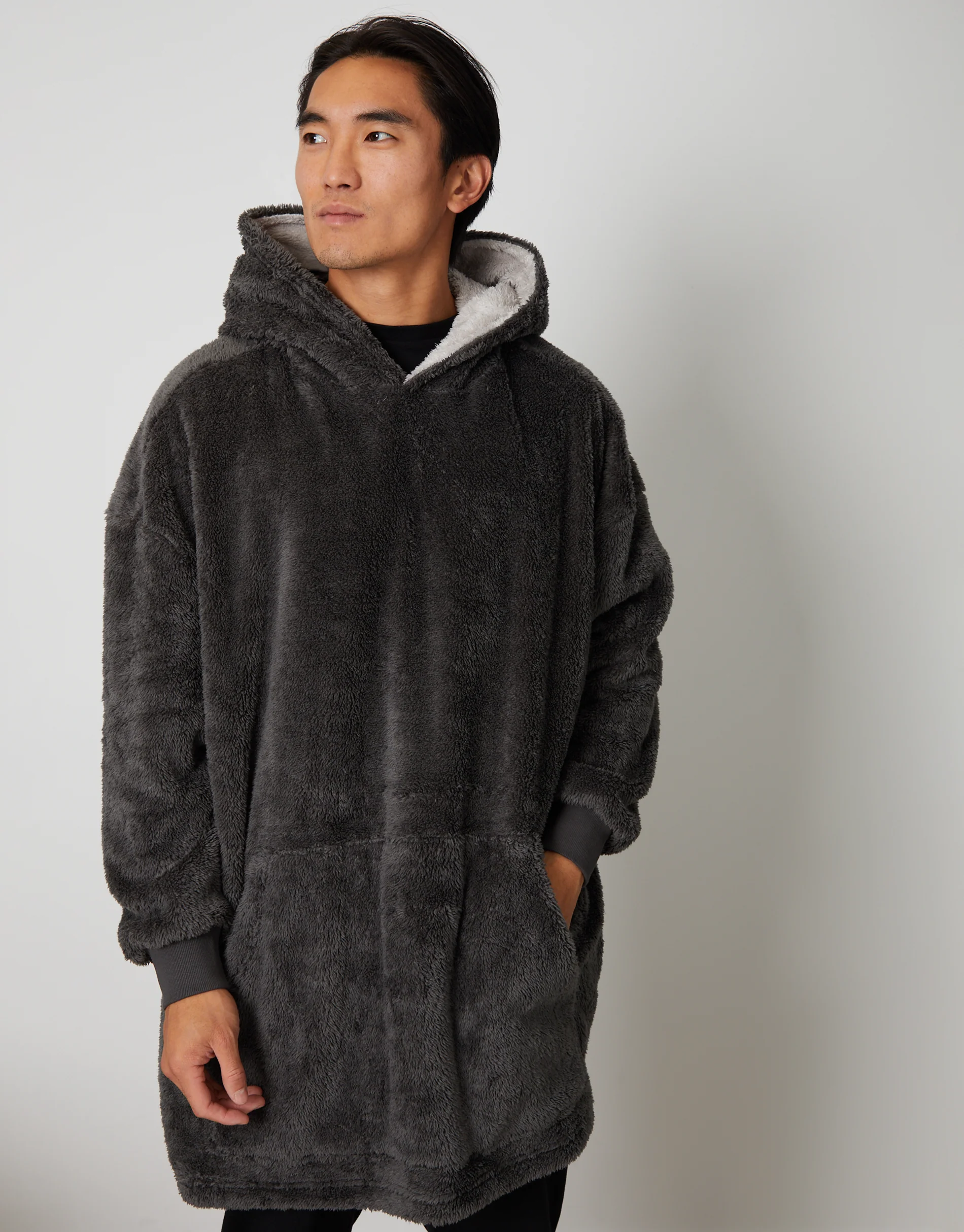 Oversized Lounge Hoodie in Charcoal Grey