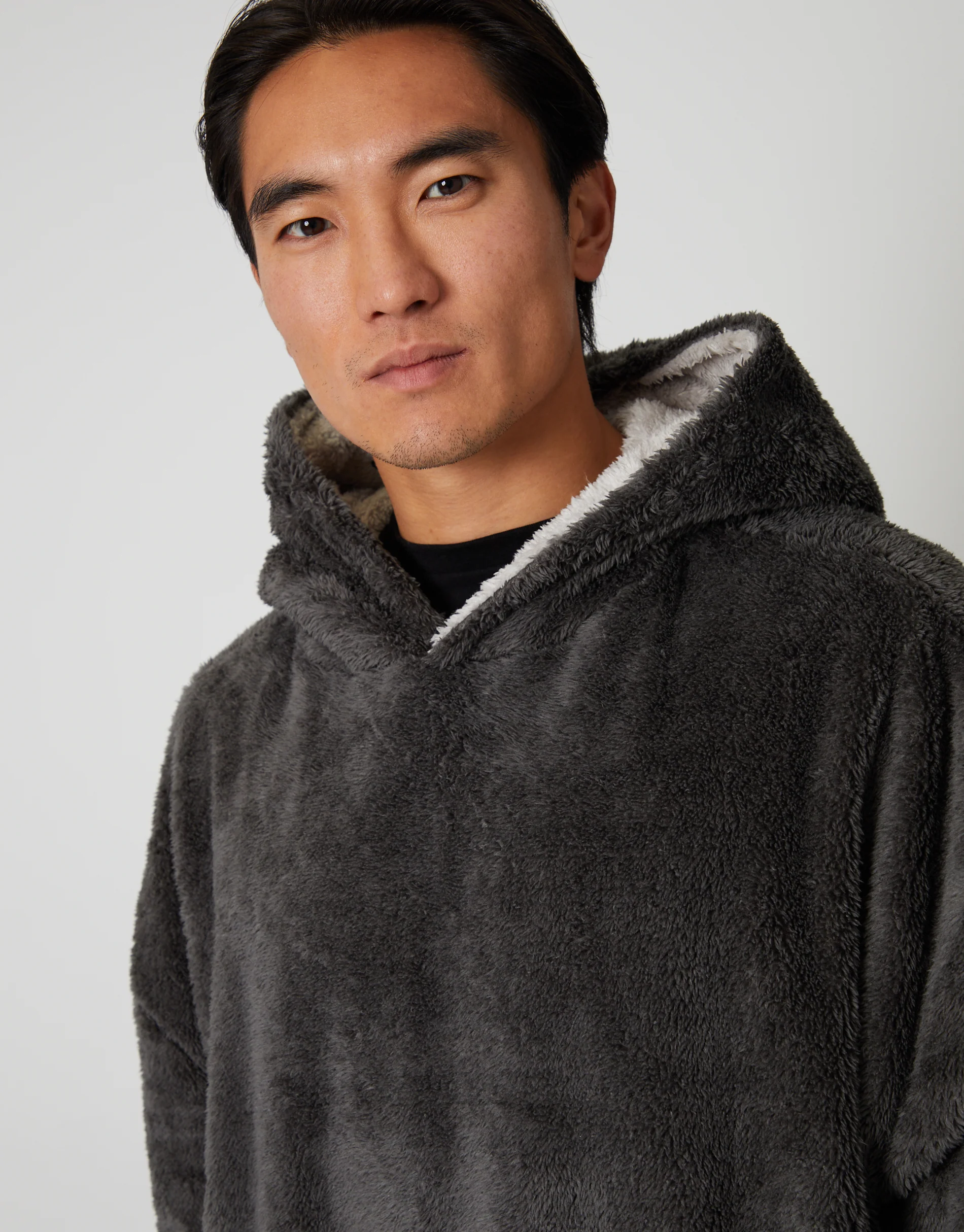 Oversized Lounge Hoodie in Charcoal Grey - Image 4