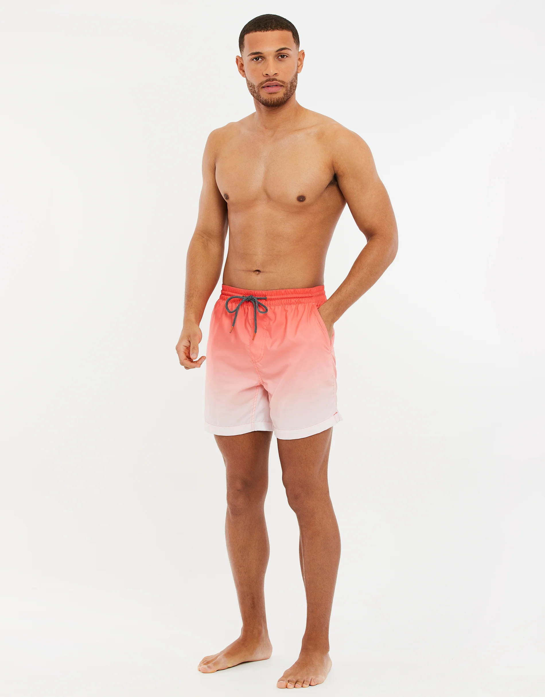 Ombré Swim Shorts in Coral Pink - Image 3