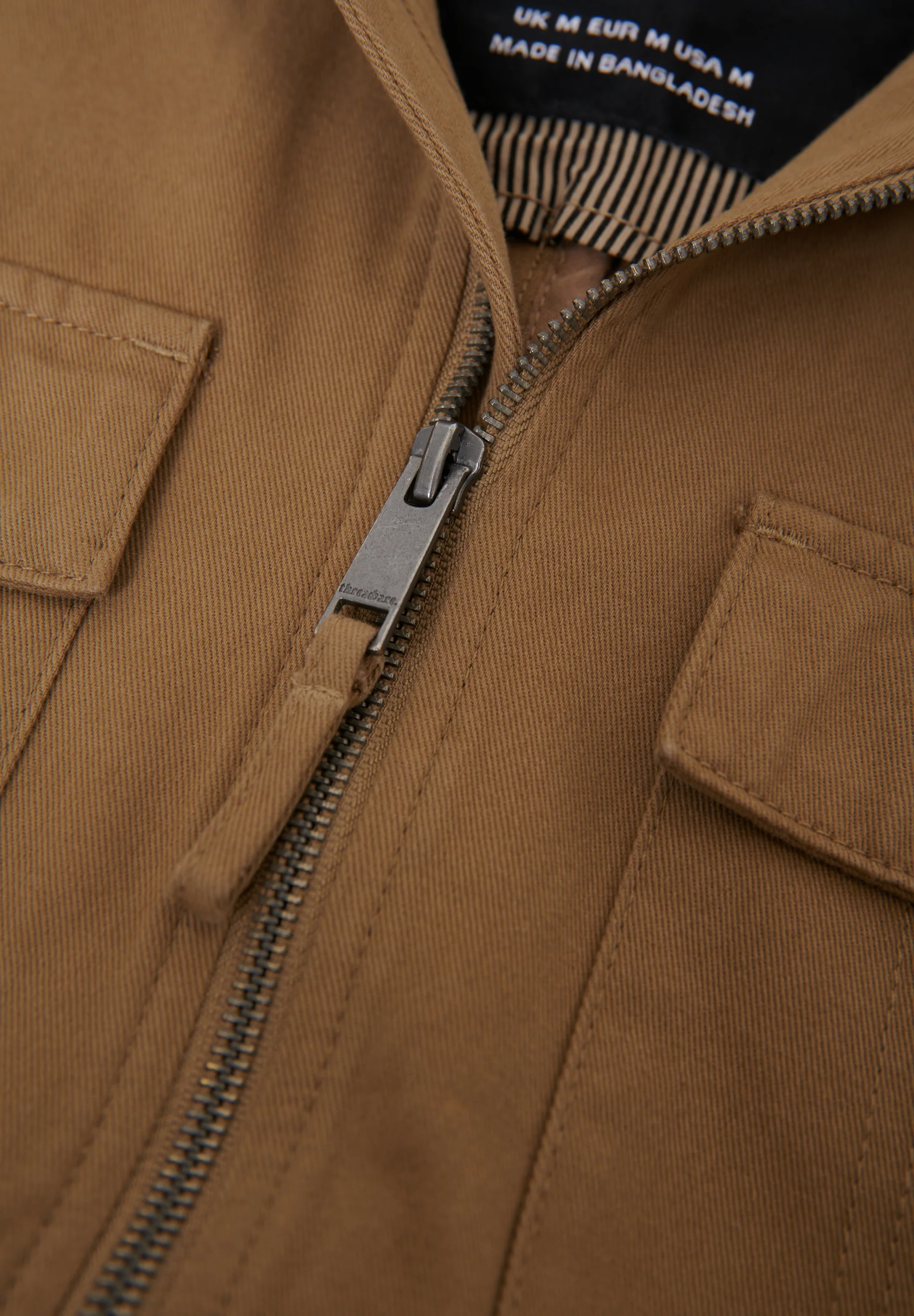 Cotton Twill Lightweight Funnel Neck Jacket in Dark Stone - Image 5