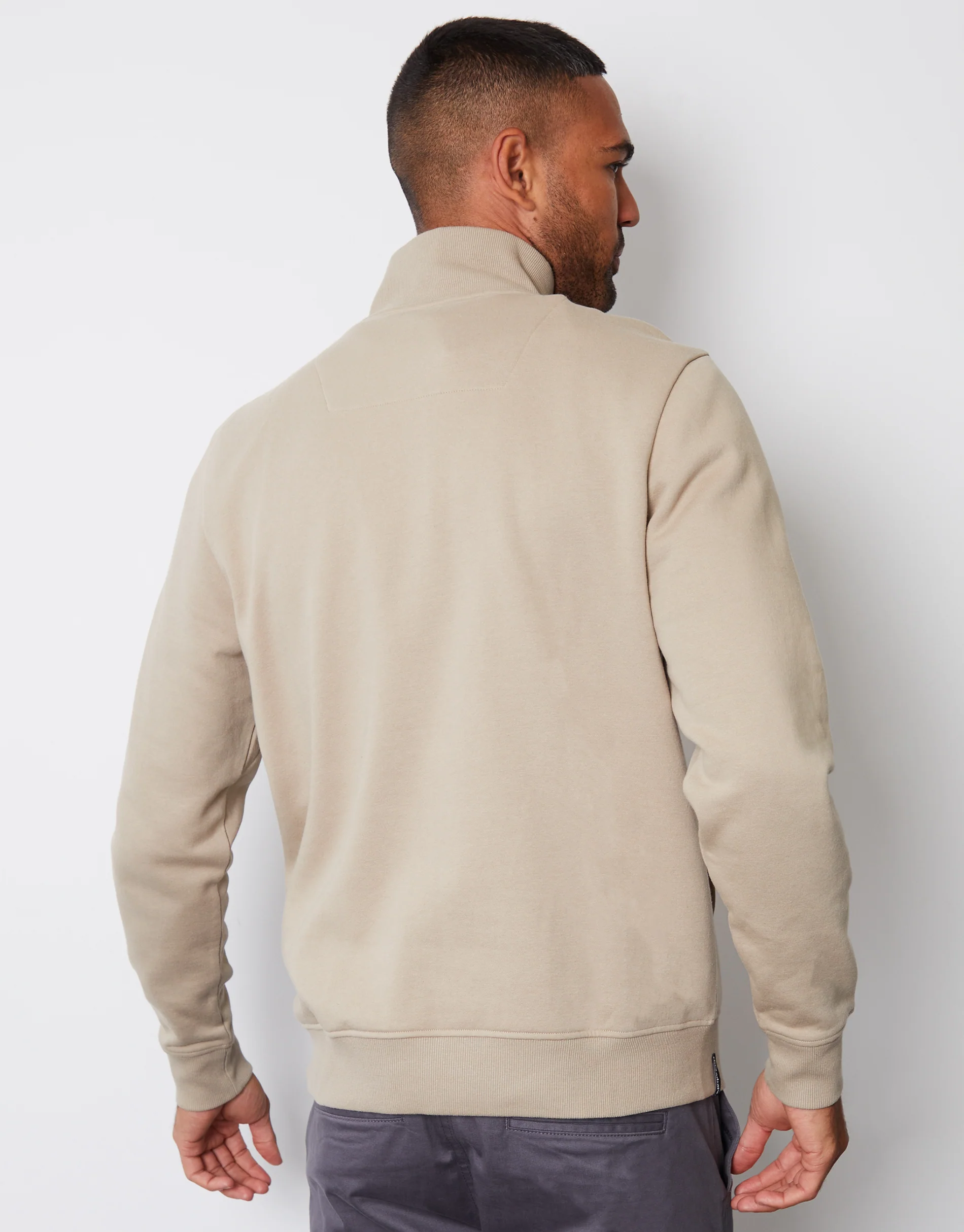 Quarter Zip Sweatshirt in Dark Stone - Image 2