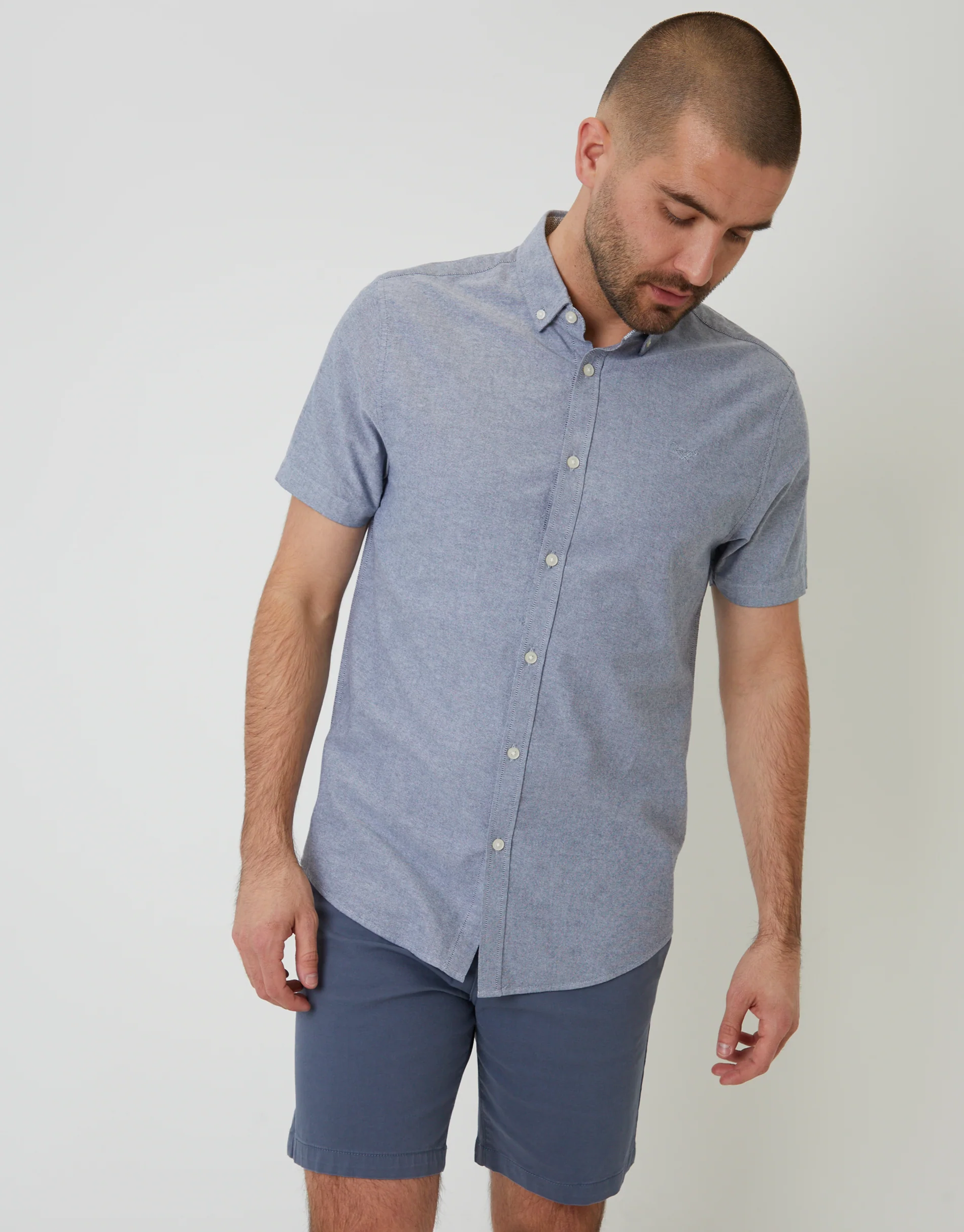 Short Sleeve Shirt in Denim Blue