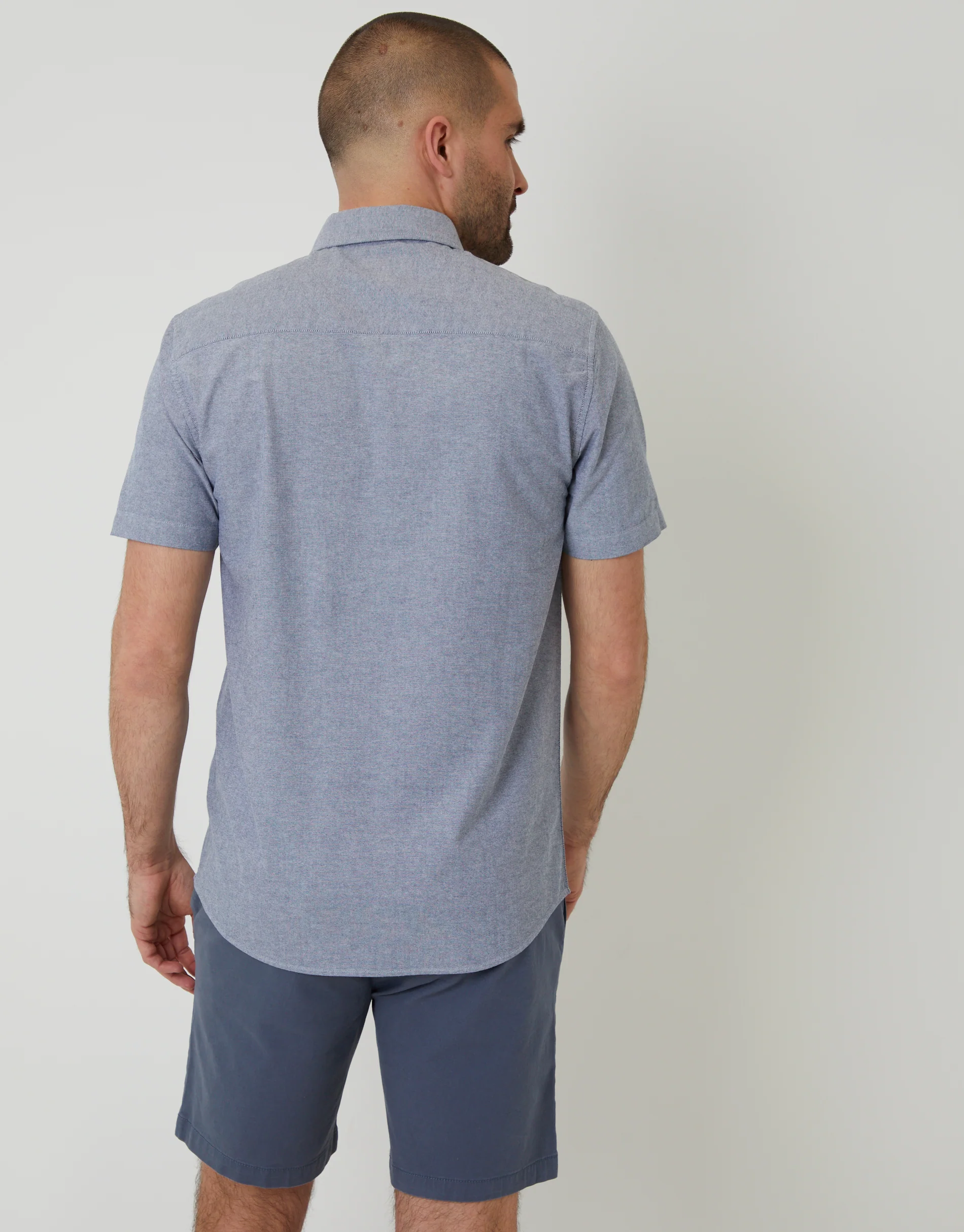 Short Sleeve Shirt in Denim Blue - Image 2