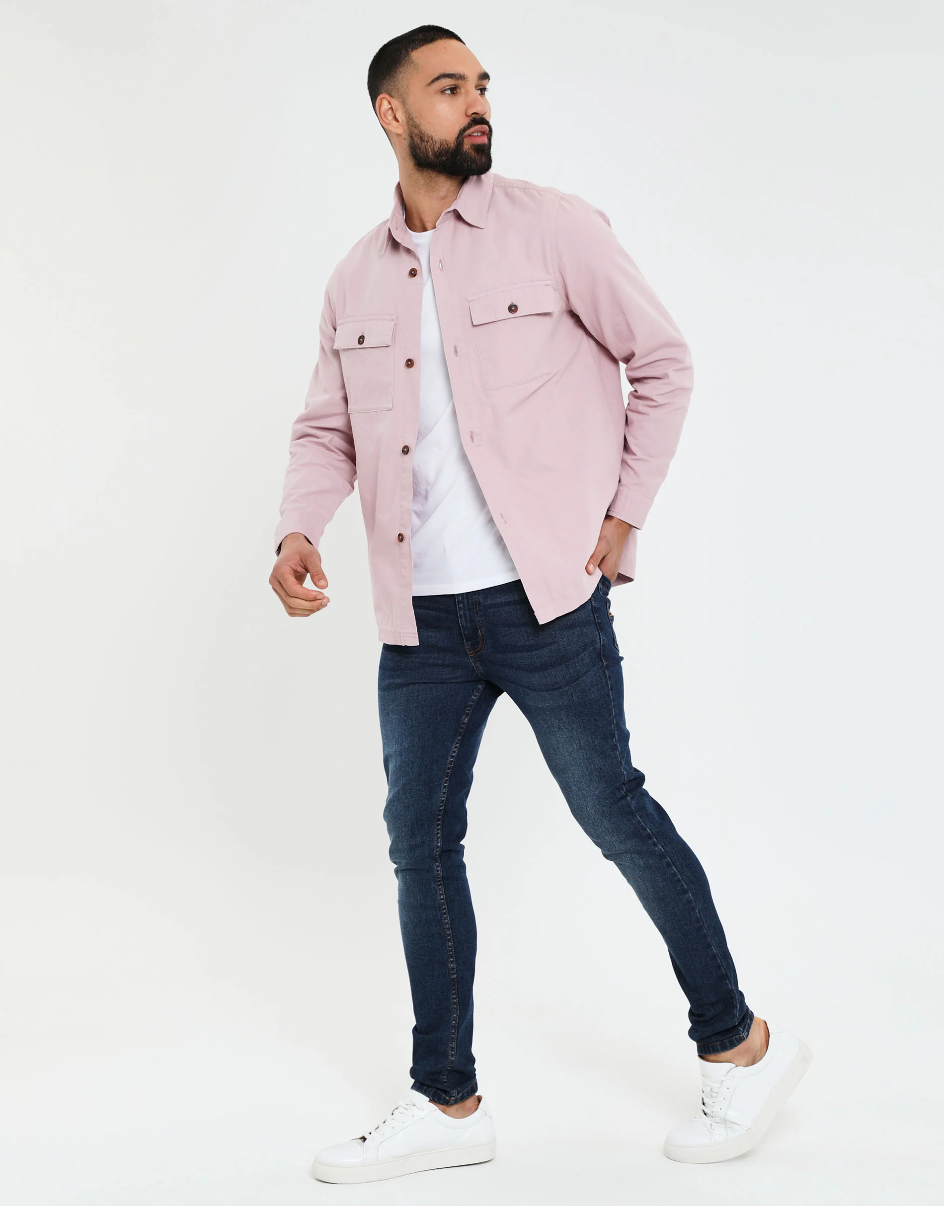 Lightweight Shacket in Dusky Pink - Image 4