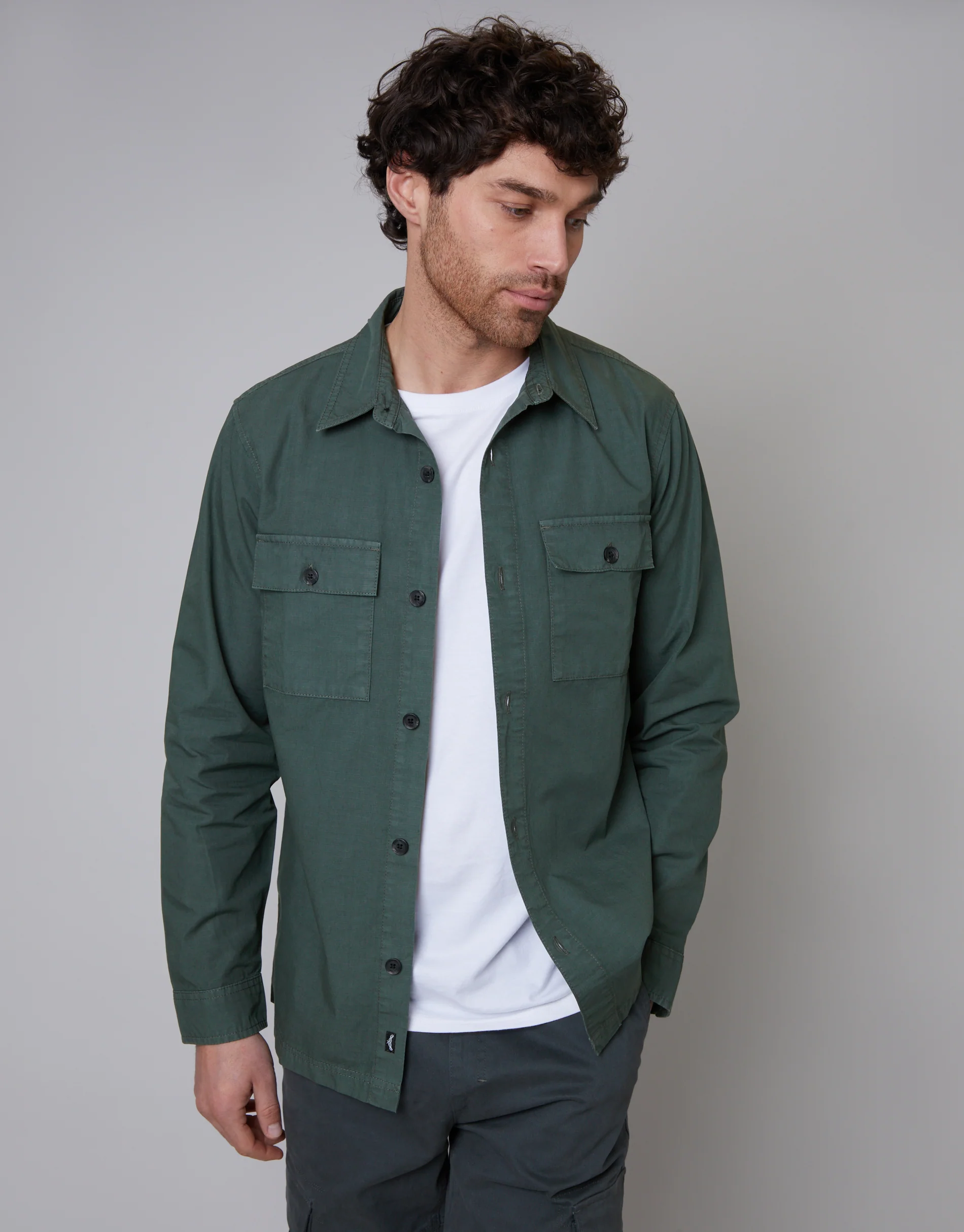 Lightweight Shacket in Green