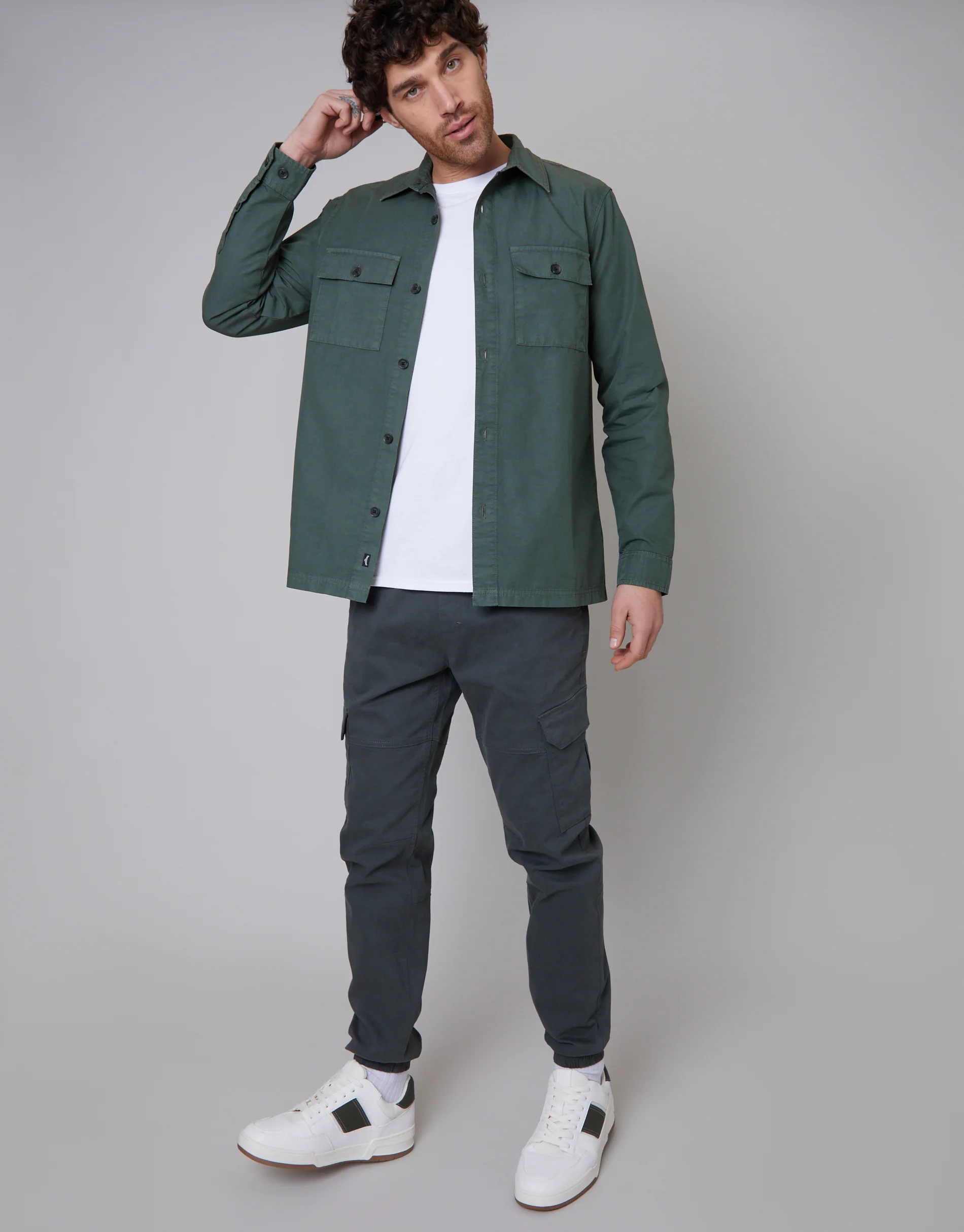 Lightweight Shacket in Green - Image 3