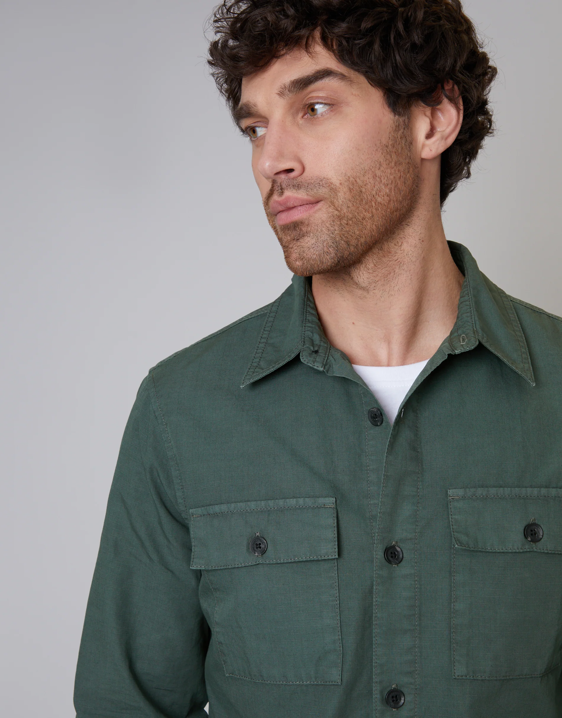 Lightweight Shacket in Green - Image 4