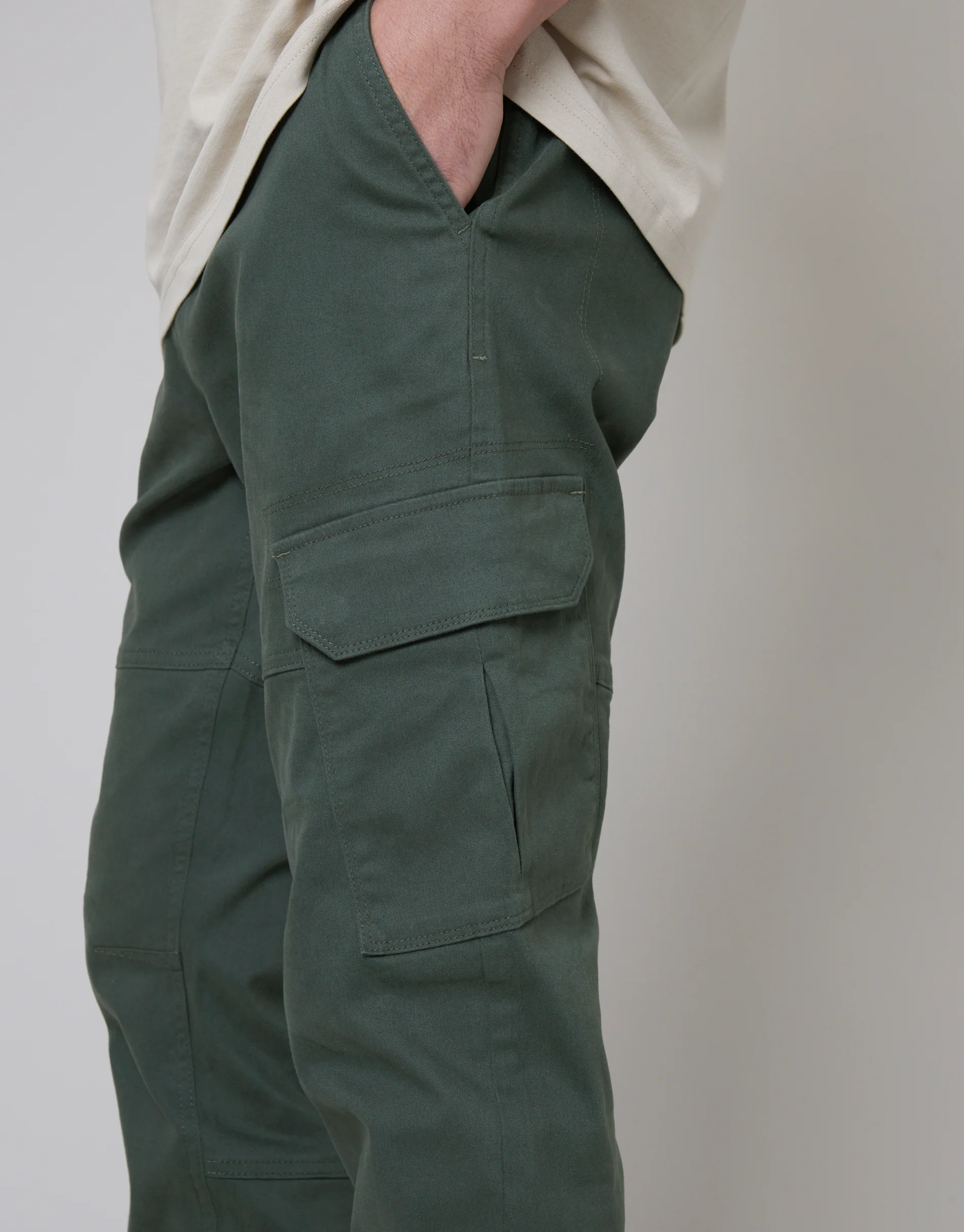 Jogger Style Cargo Trousers in Grey - Image 4