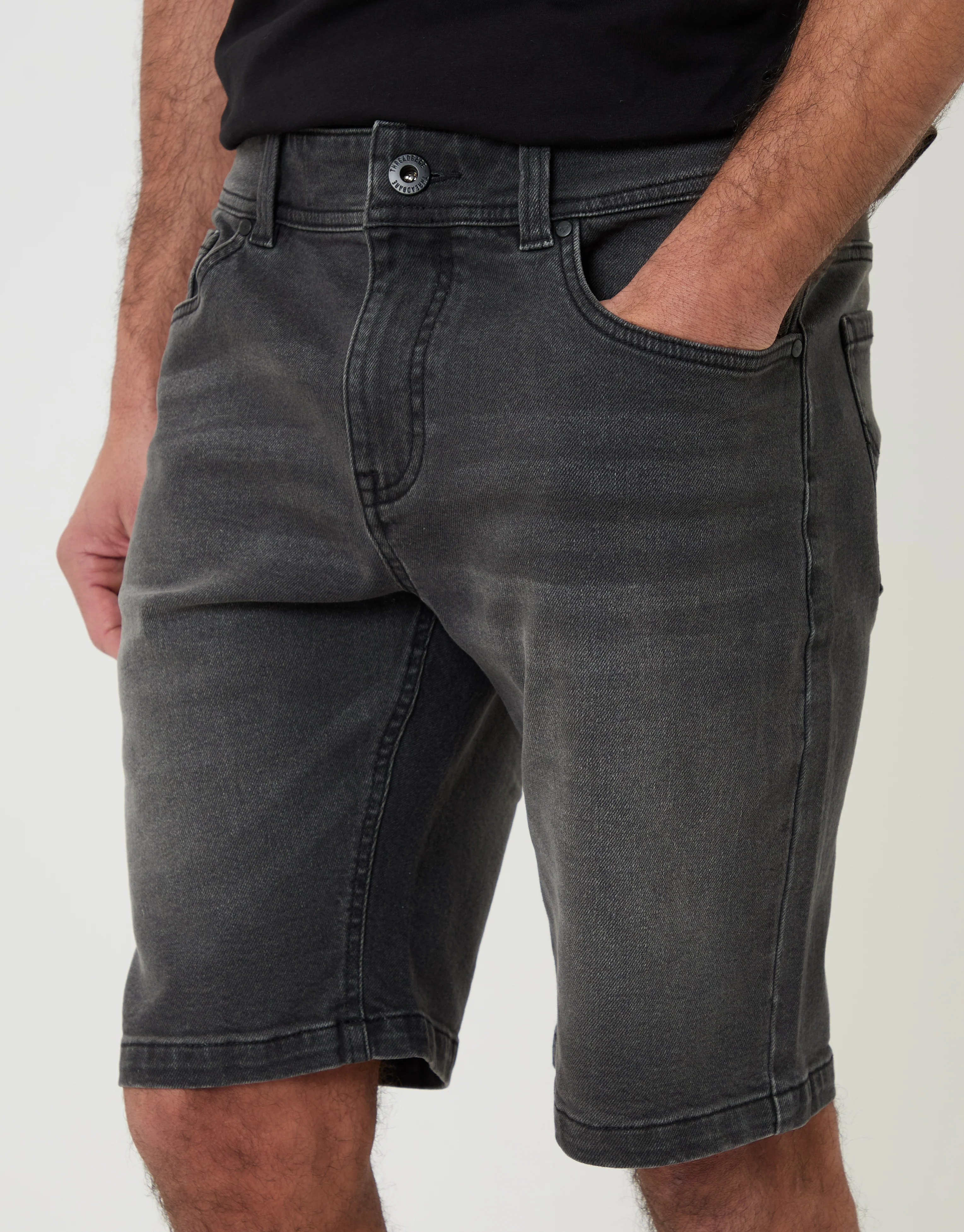Denim Shorts in Grey Wash - Image 4