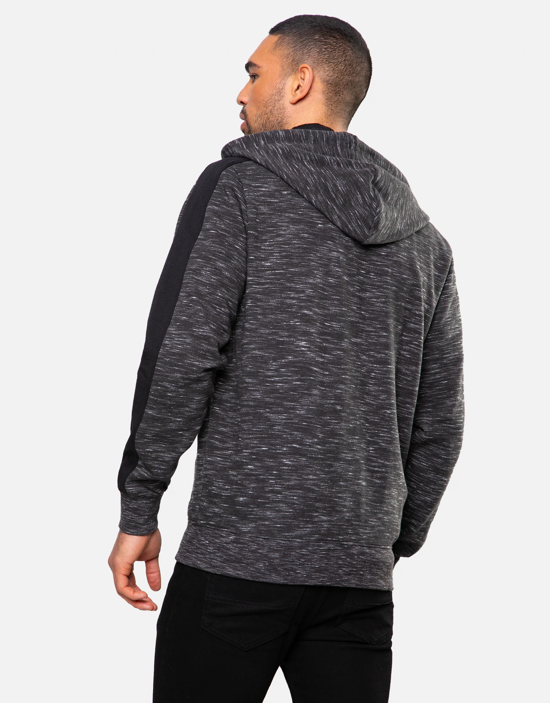 Zip-Through Hoodie in Black - Image 2