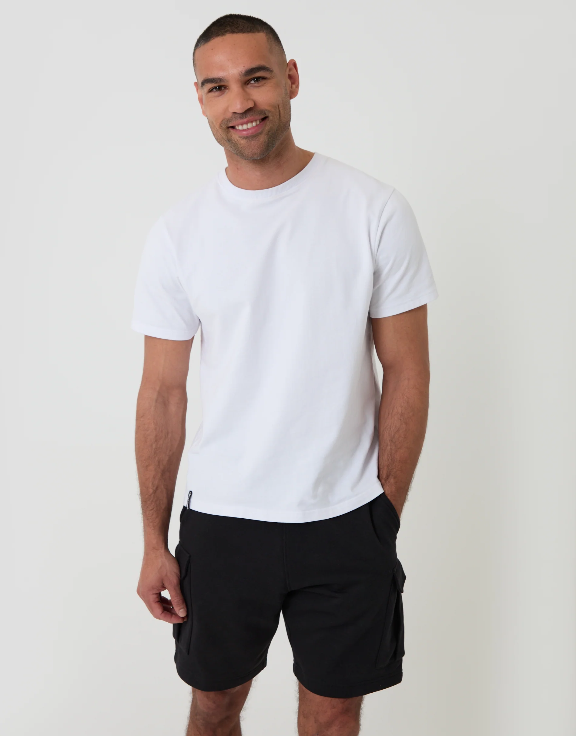 Cargo Fleece Shorts in Black - Image 2