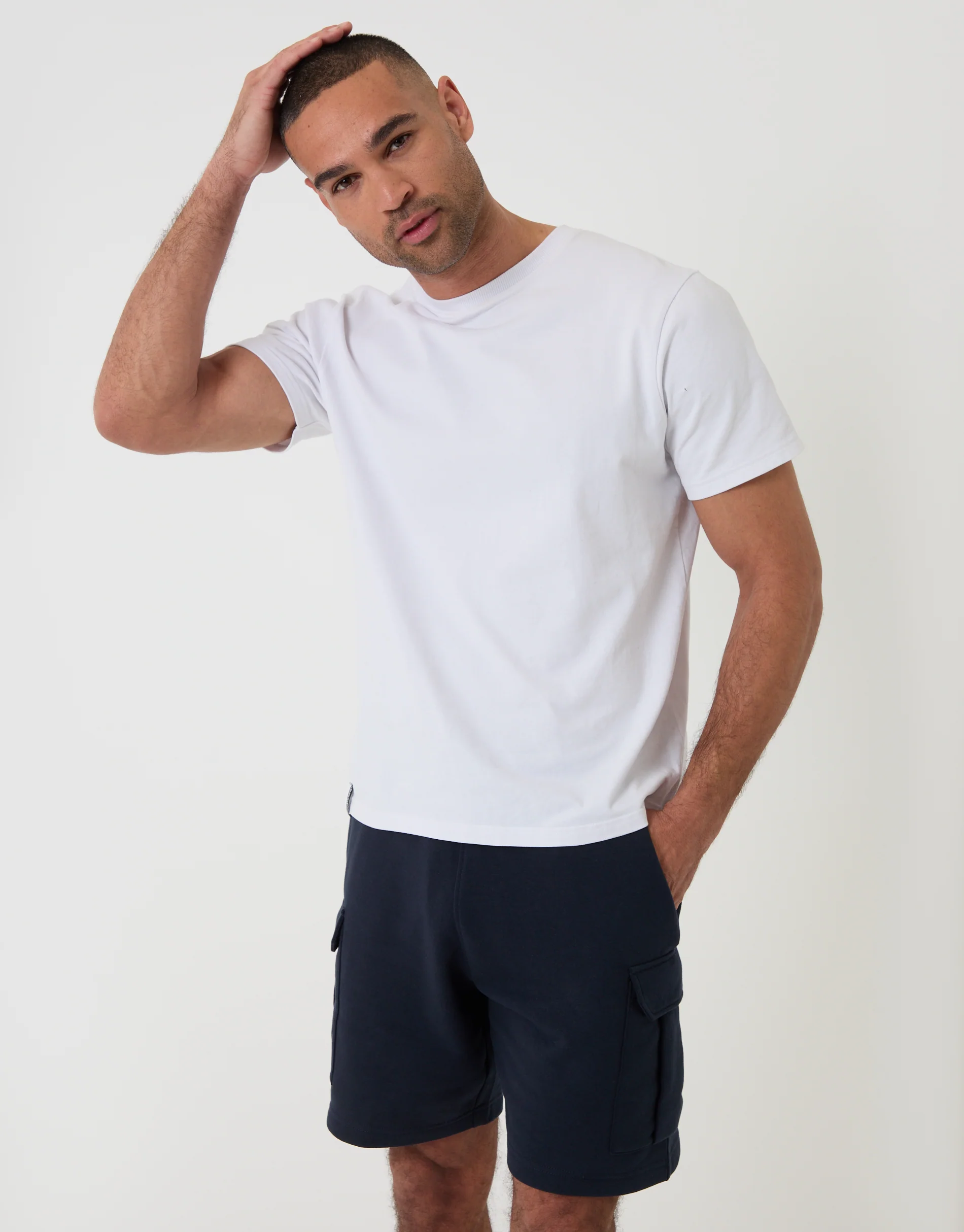 Cargo Fleece Shorts in Navy