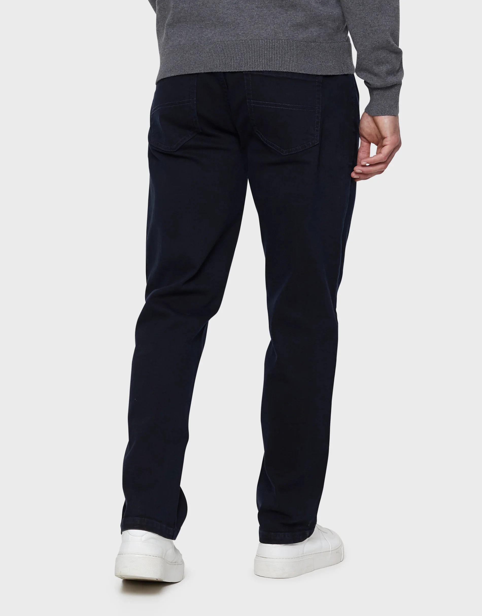Straight Leg Belted Jeans in Blue Black Mix - Image 2