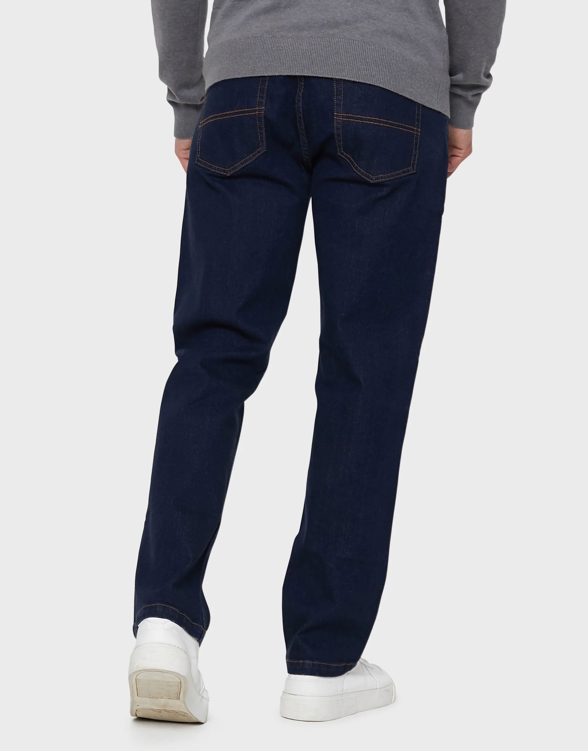 Straight Leg Belted Jeans in Rinse - Image 2