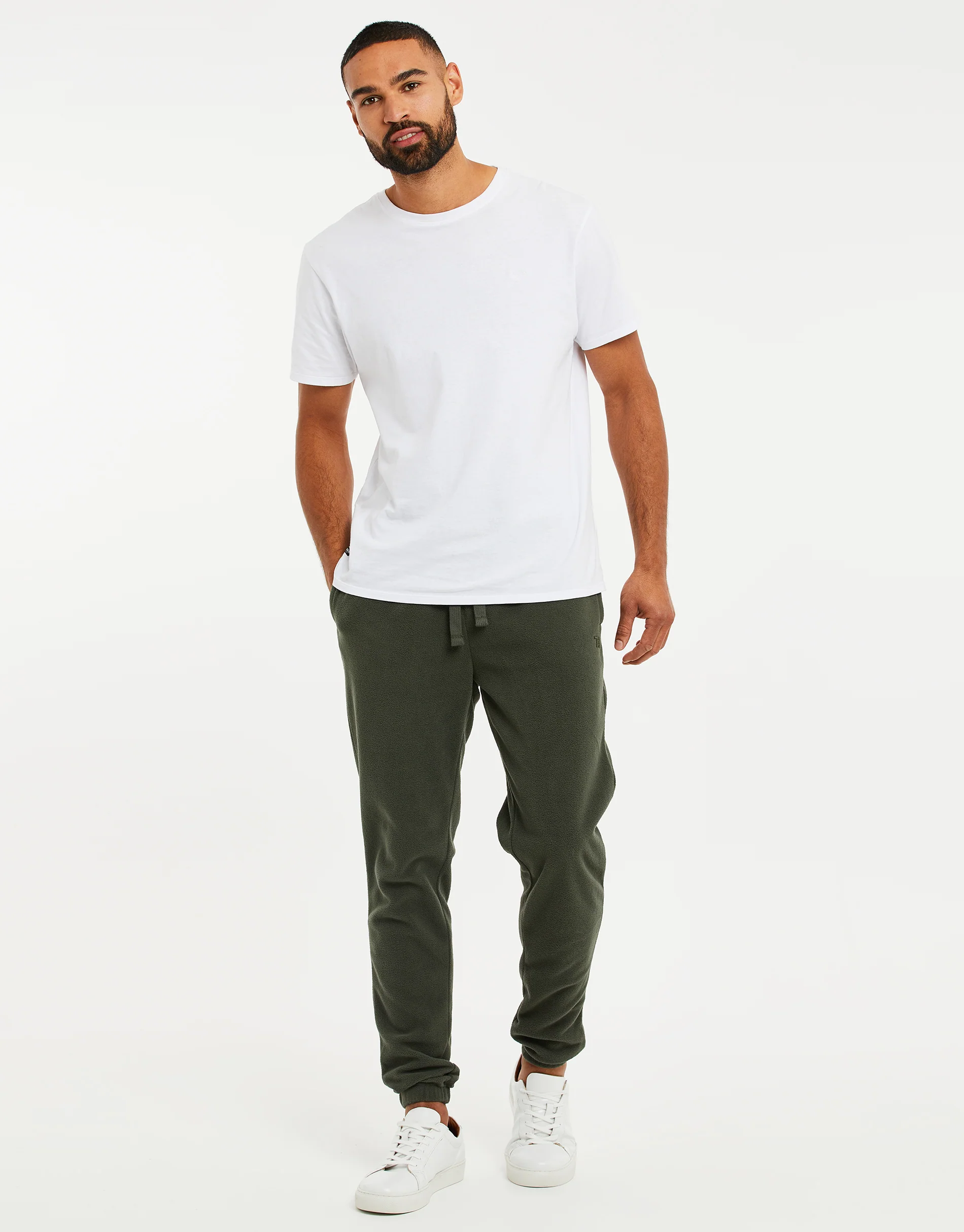 Fitness Fleece Joggers in Khaki Green