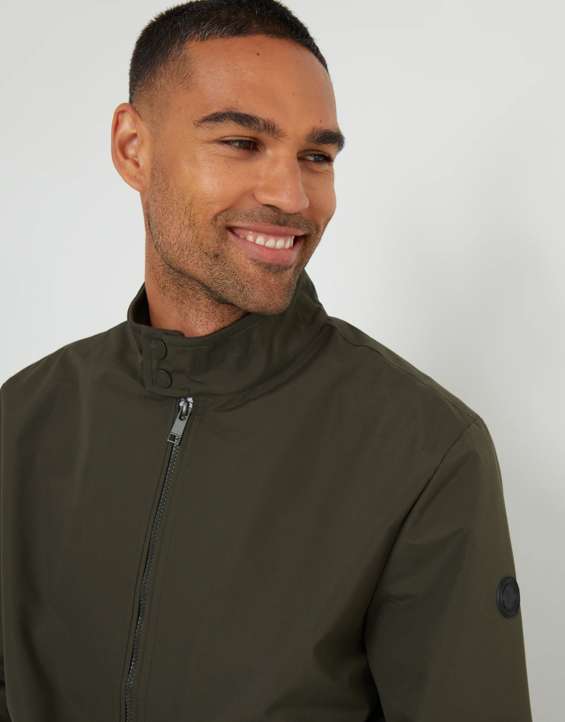 Showerproof Harrington Jacket in Khaki Green - Image 4