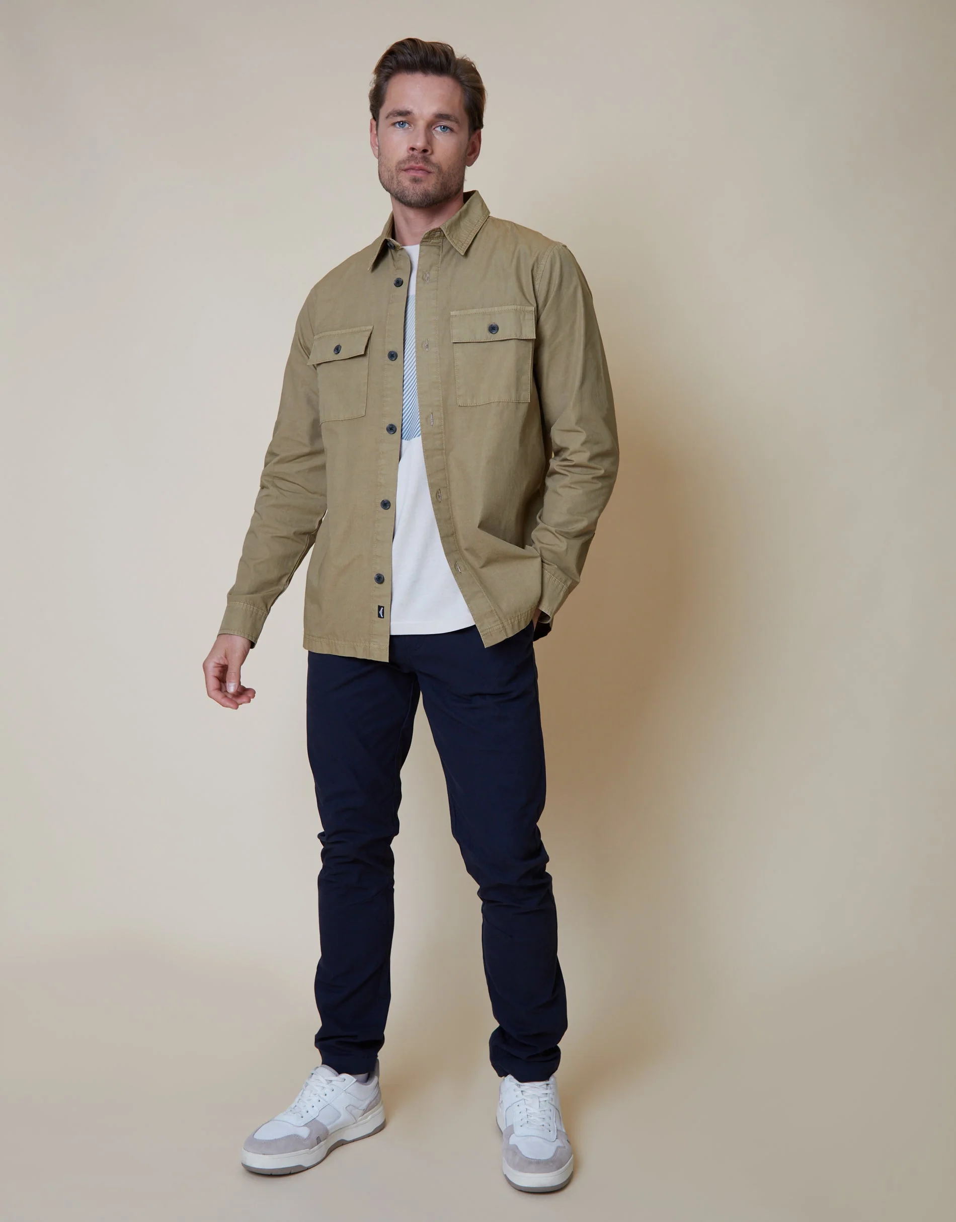 Lightweight Shacket in Stone - Image 3