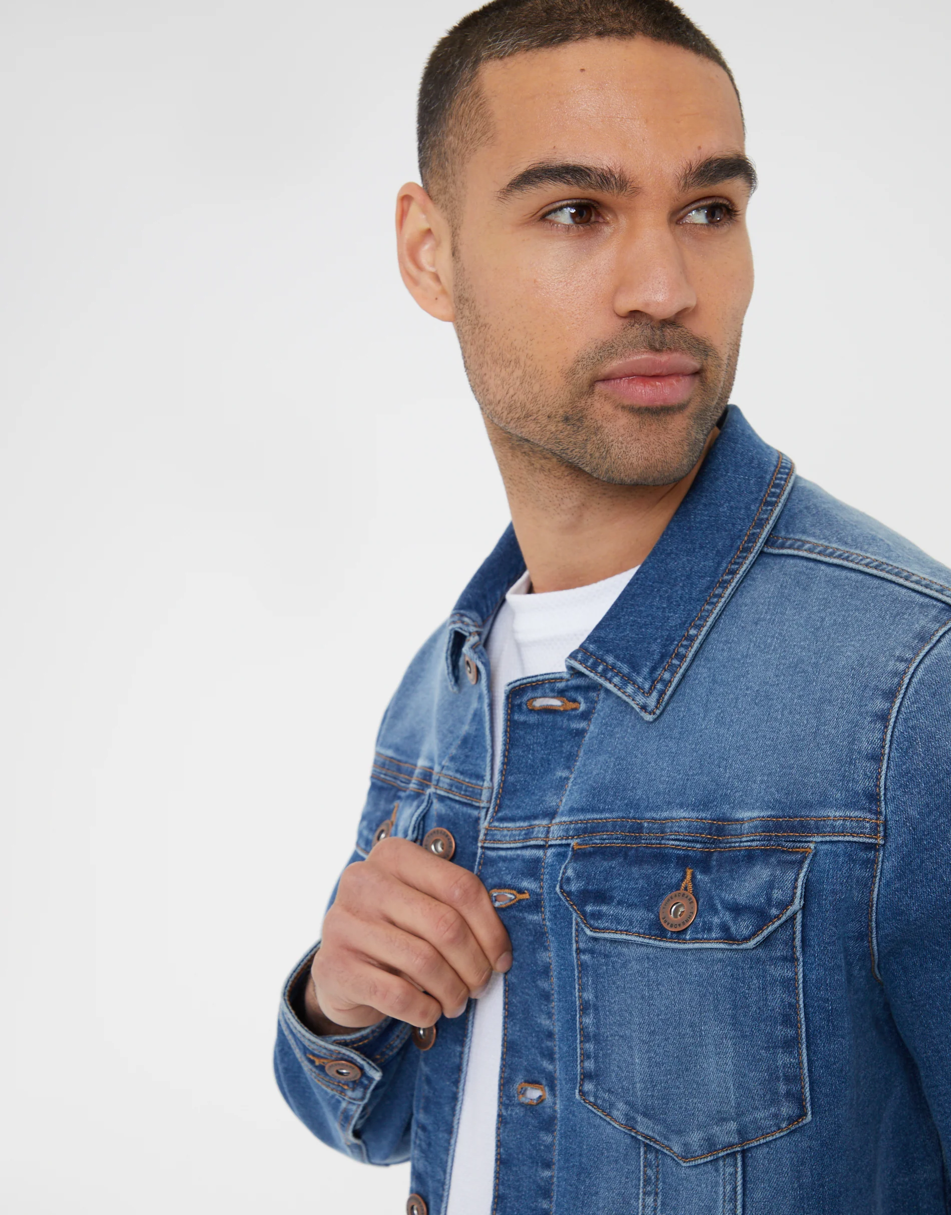 Denim Jacket in Mid Wash - Image 4