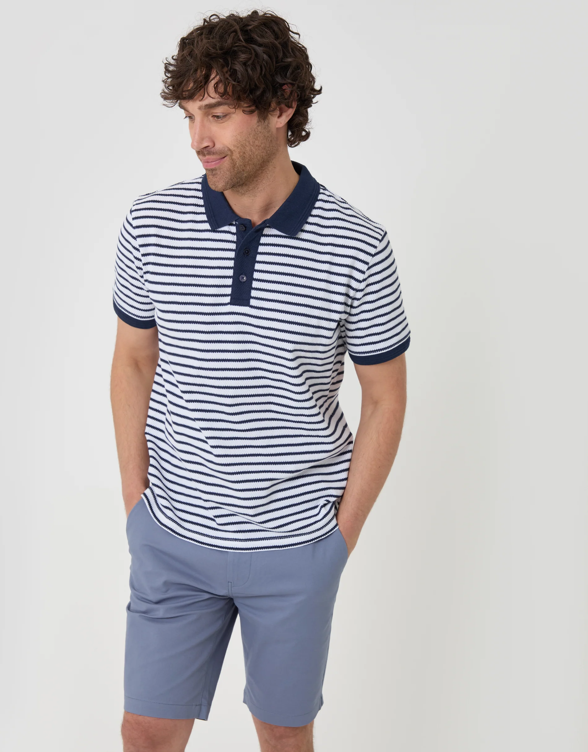 Belted Chino Shorts in Misty Blue - Image 2