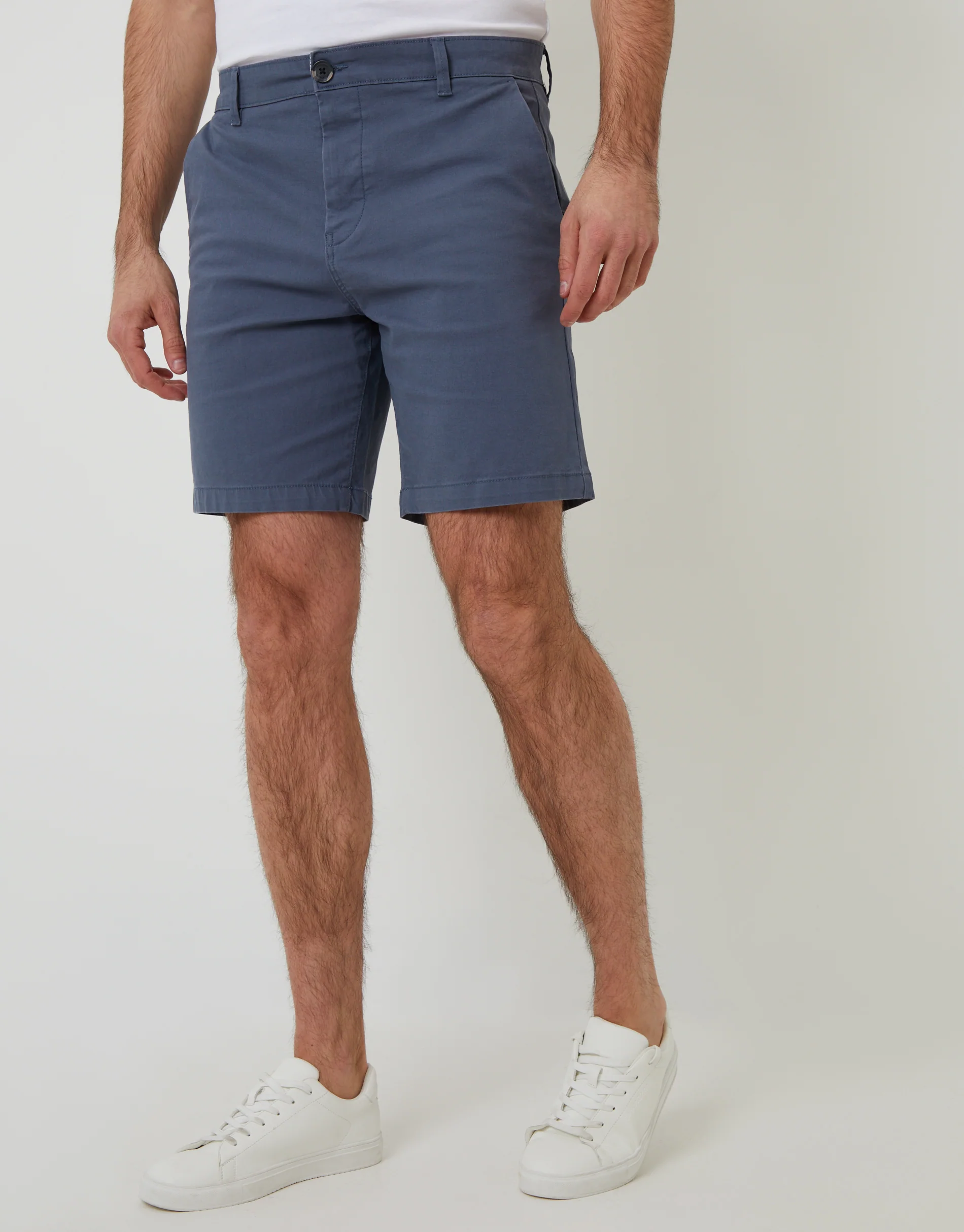 Regular Fit Stretch Chino Shorts in Misty Blue - Image 2