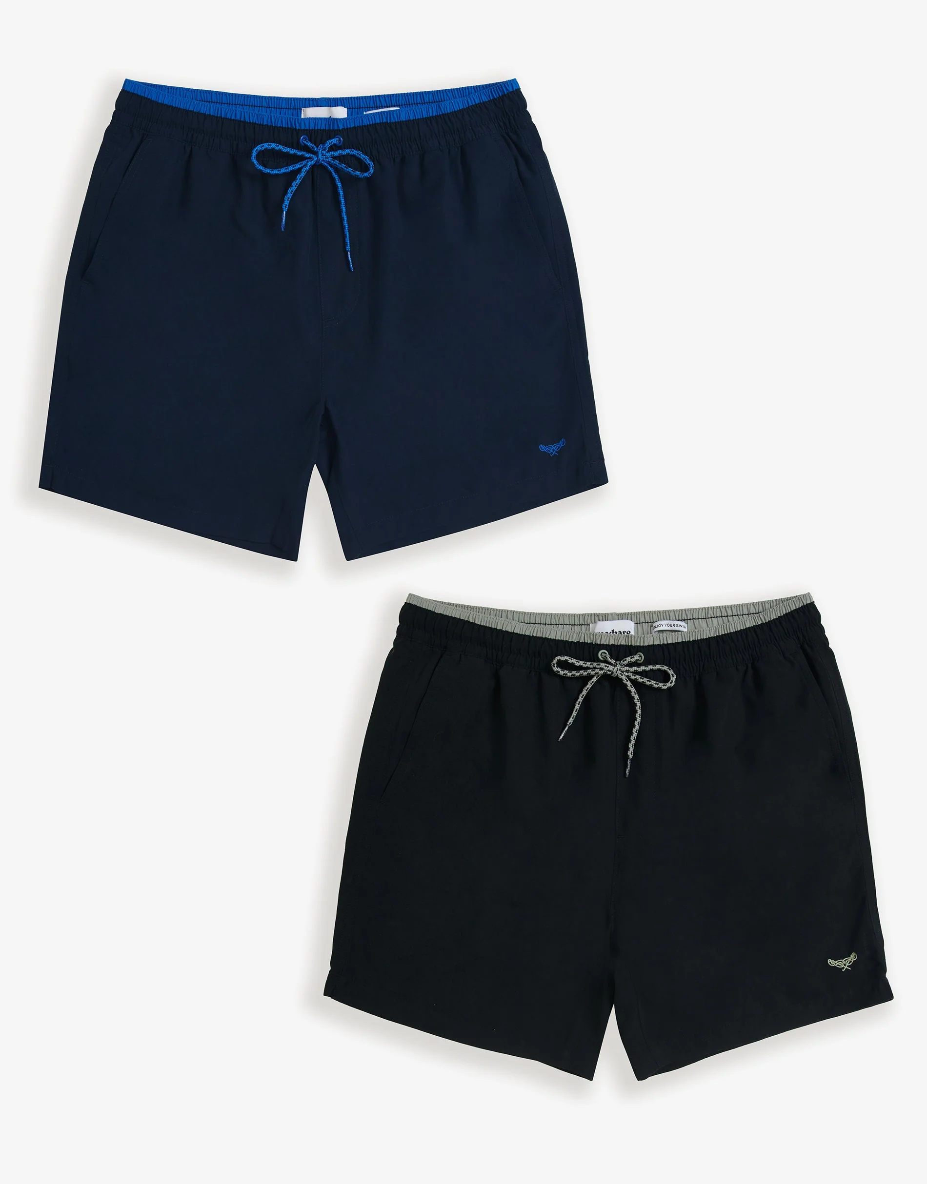 2 Pack Swim Shorts in Navy & Black