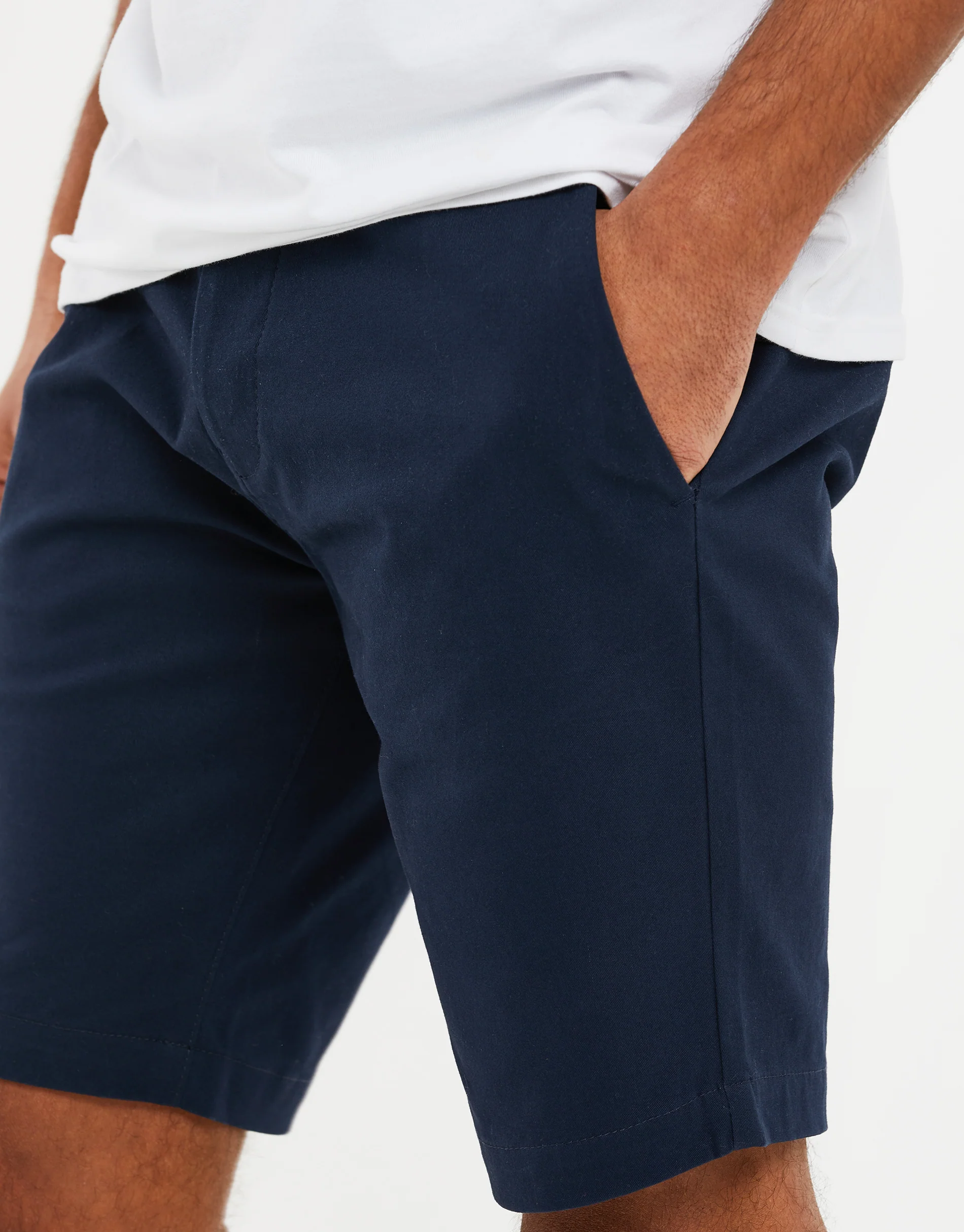 Slim Fit Chino Shorts in Navy - Image 4
