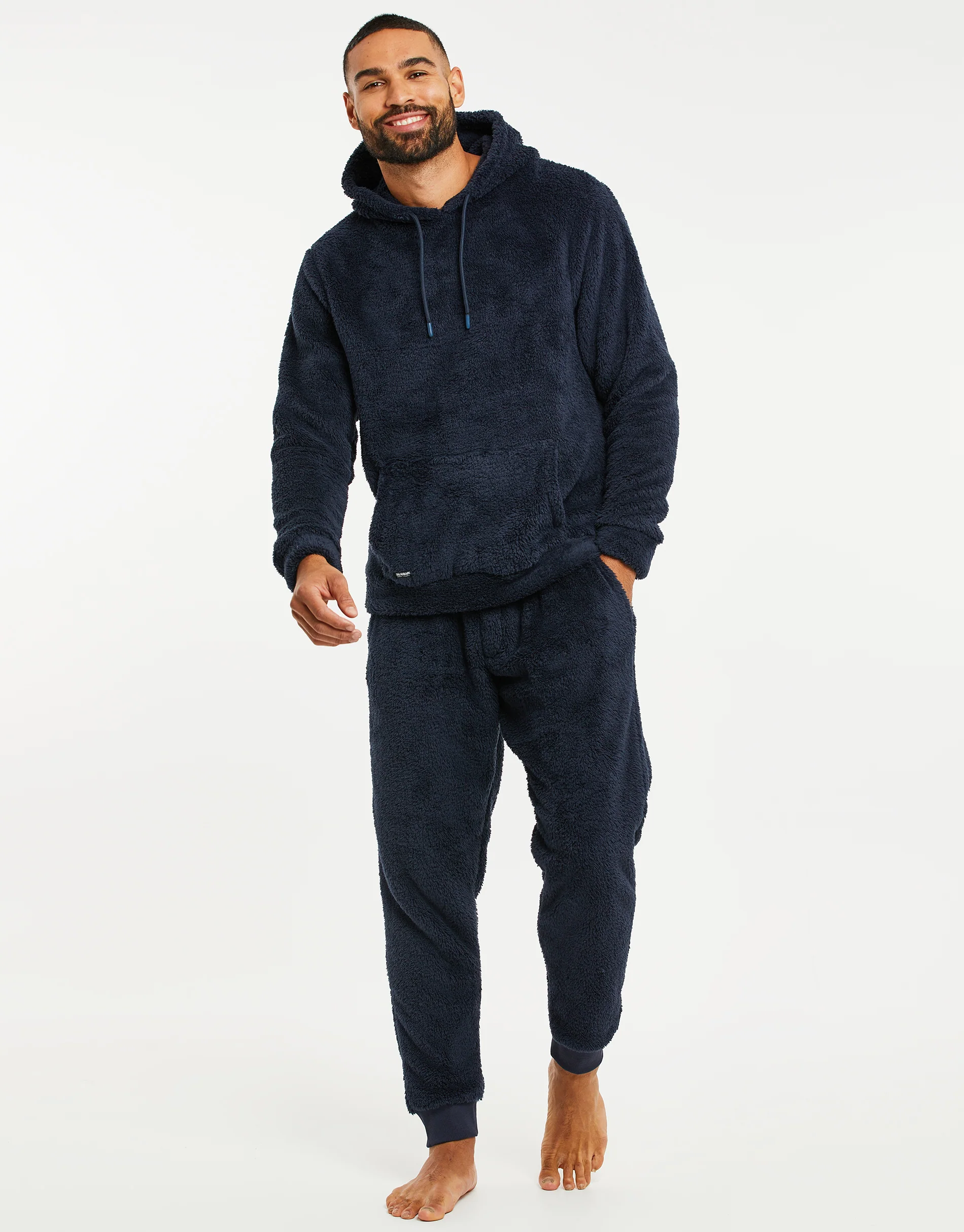 Borg Hoodie Lounge Set in Navy