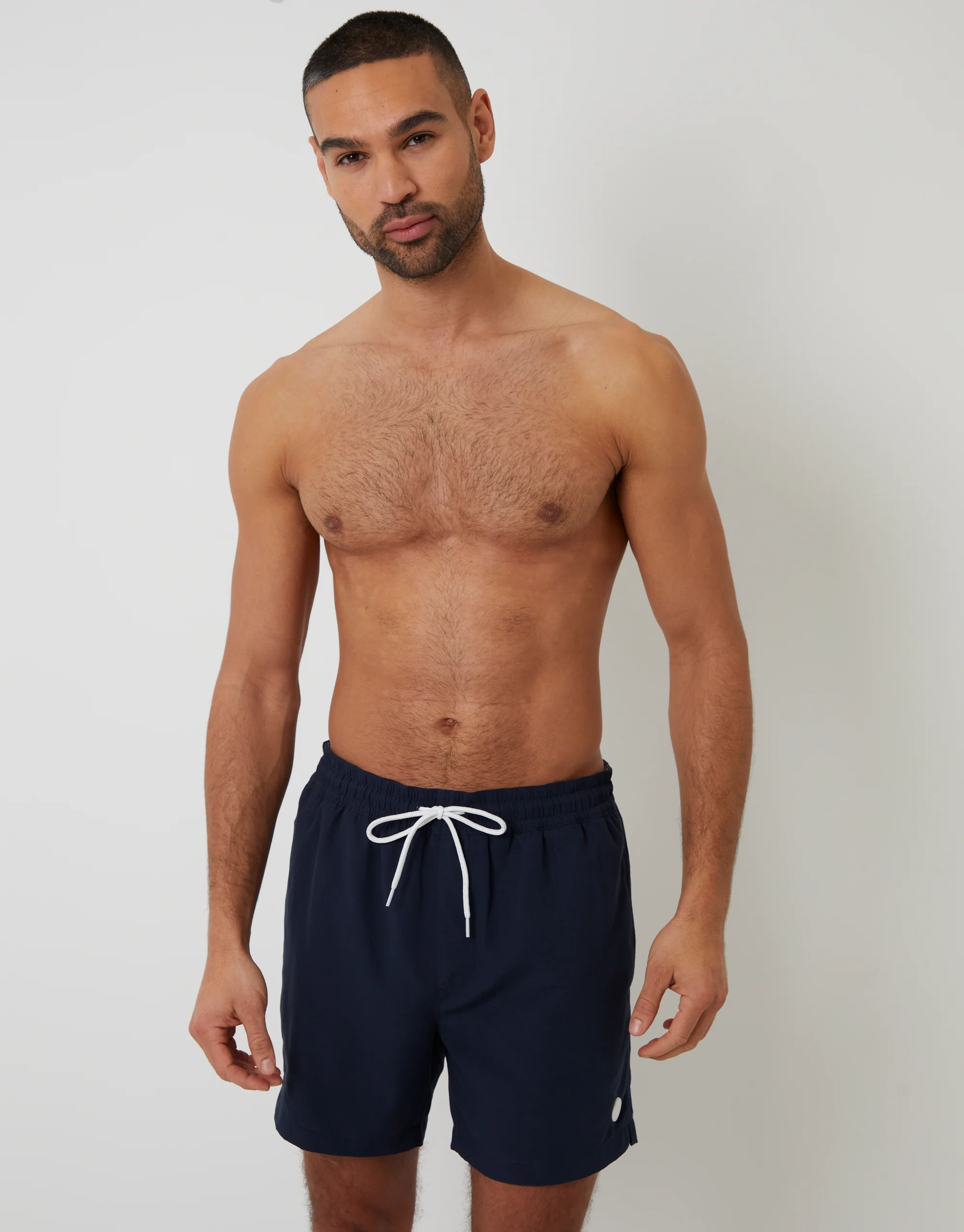 Print Swim Shorts Set in Navy & Geo - Image 4