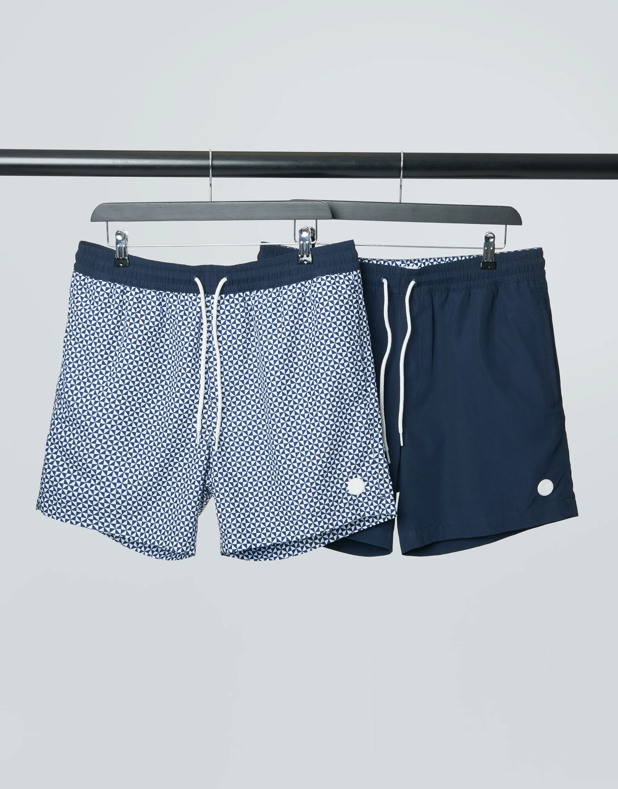 Print Swim Shorts Set in Navy & Geo - Image 6